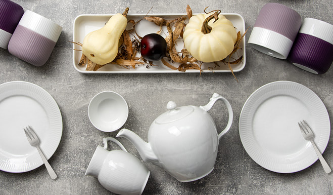 Herbstliche Porzellanbecher