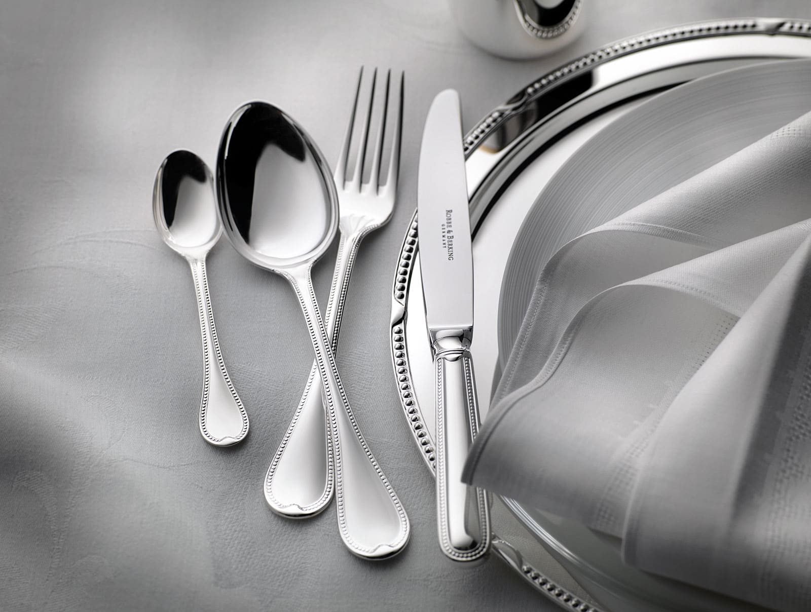 Robbe & Berking Französisch Perl 30tlg. Menübesteck 925Silber