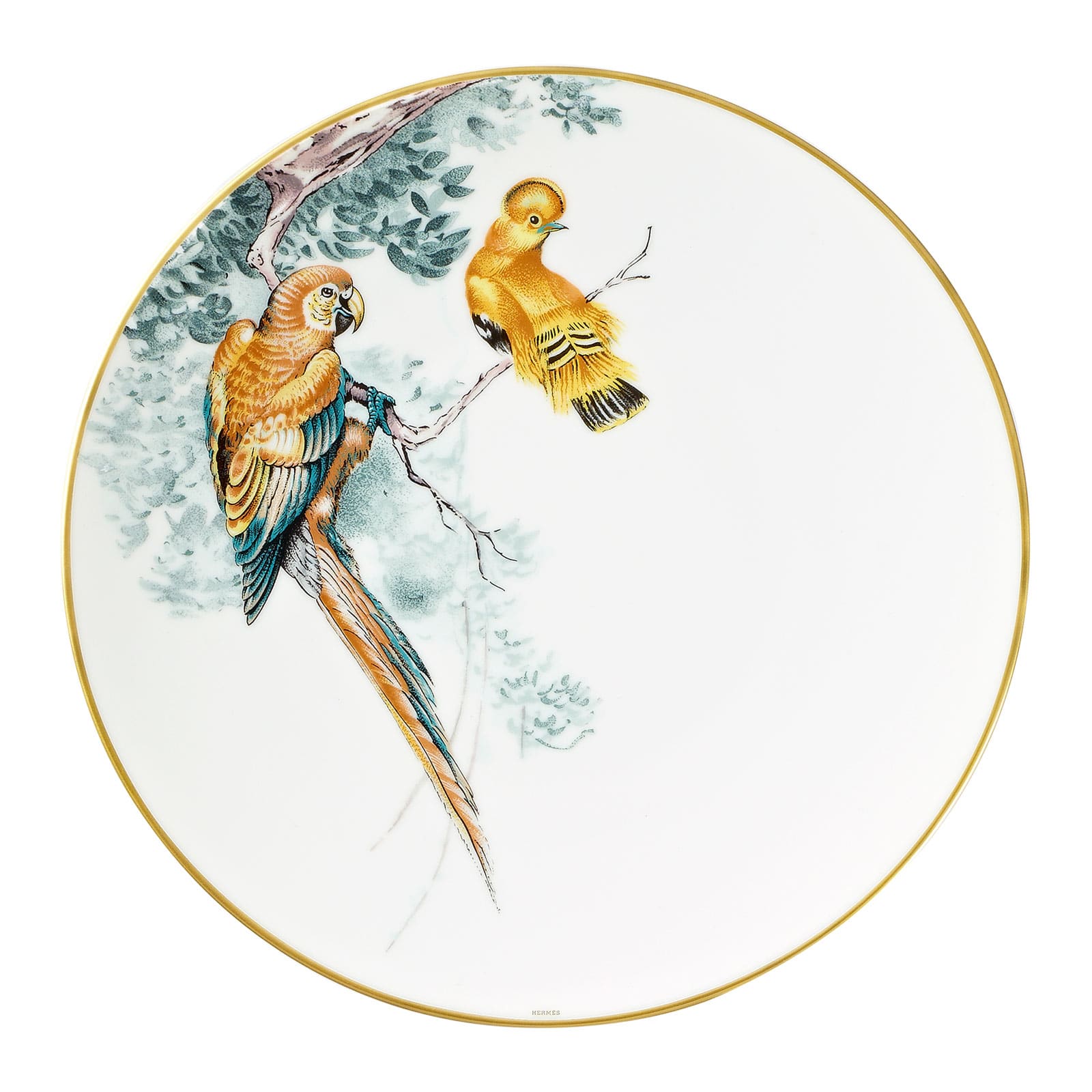 HERMÈS Paris Carnets d'Équateur Speiseteller Vögel 28cm