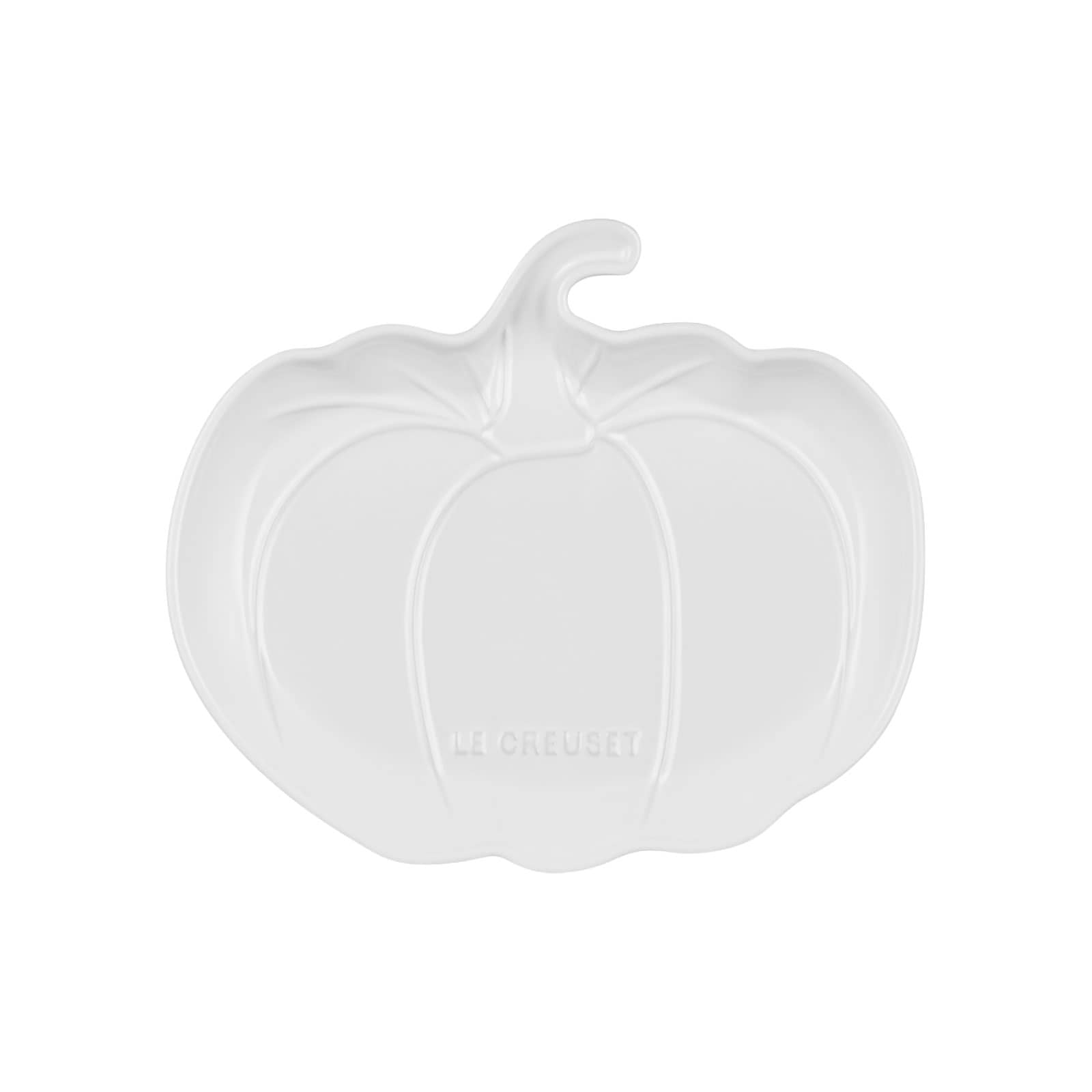 Le Creuset Poterie Servierplatte Kürbis 25cm weiß