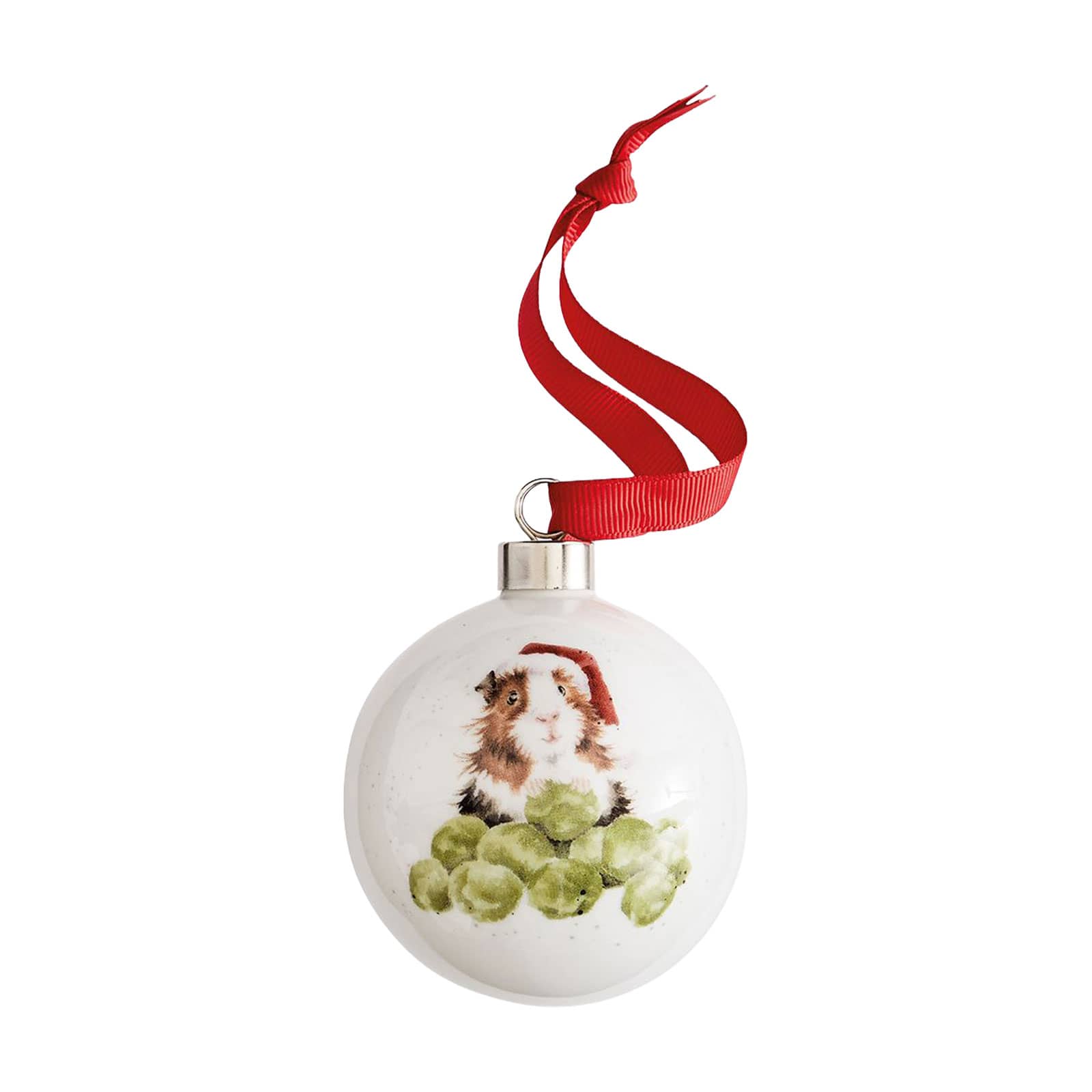 Royal Worcester Wrendale Designs Weihnachtskugel Sprouts / Meerschweinchen