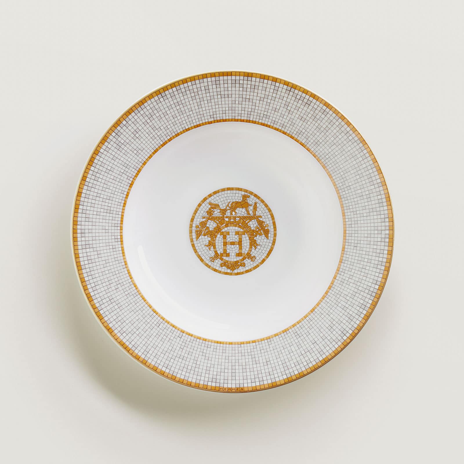 HERMÈS Paris Mosaïque au 24 Gold Suppenteller 22cm
