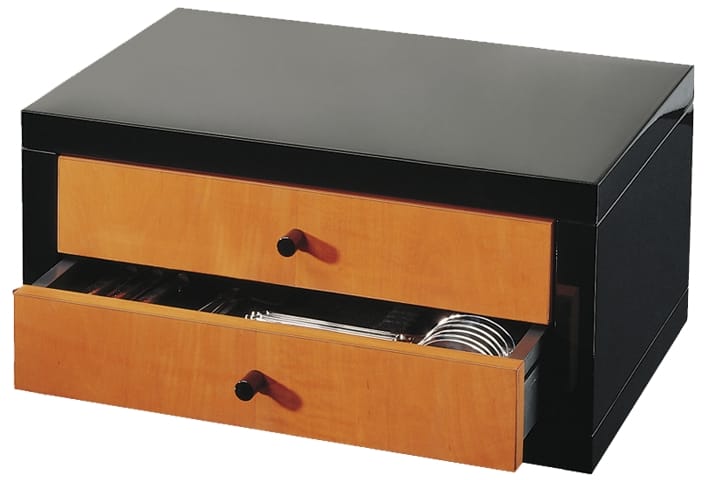 Robbe & Berking Kassette Birnbaum schwarz lackiert für 185 Besteck
