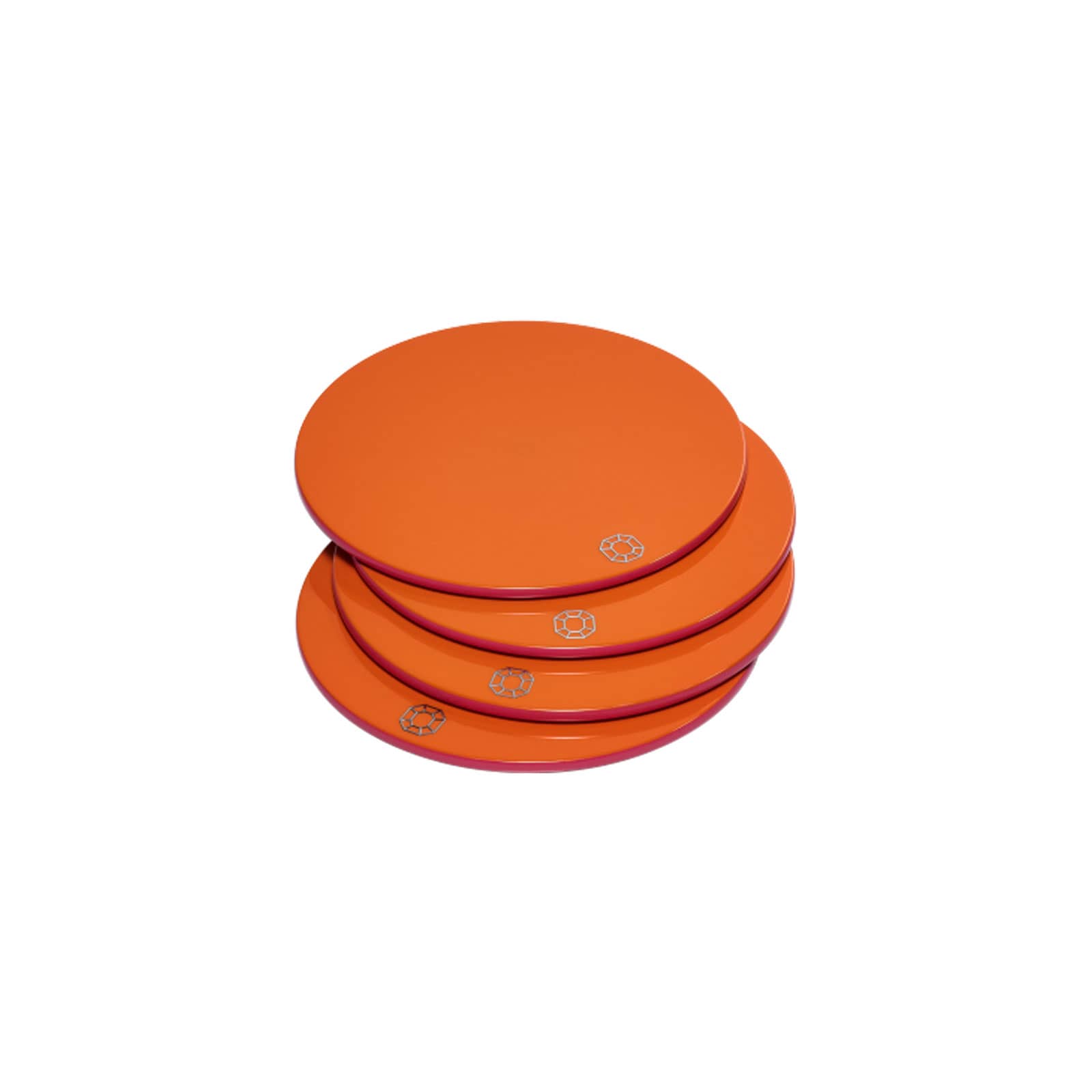 Baccarat Octogone Untersetzer 4er Set orange