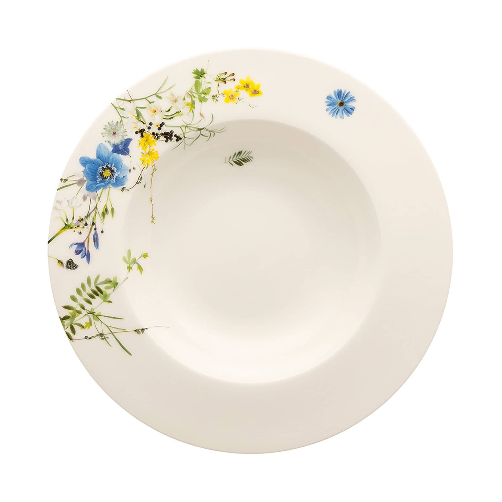 Der 23cm Suppenteller der Serie Brillance Fleurs des Alpes