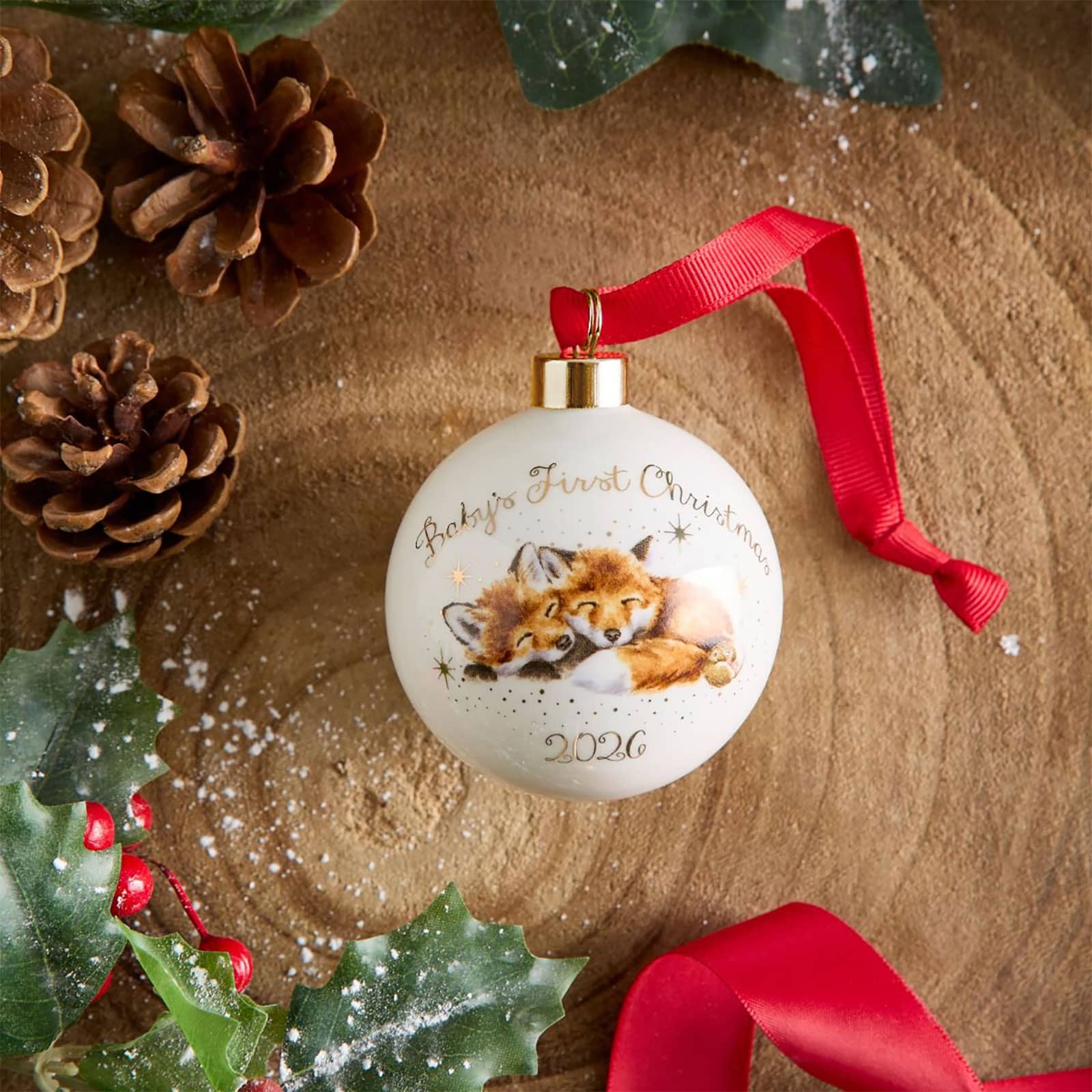 Royal Worcester Wrendale Designs Weihnachtskugel Baby's first Christmas (LE)