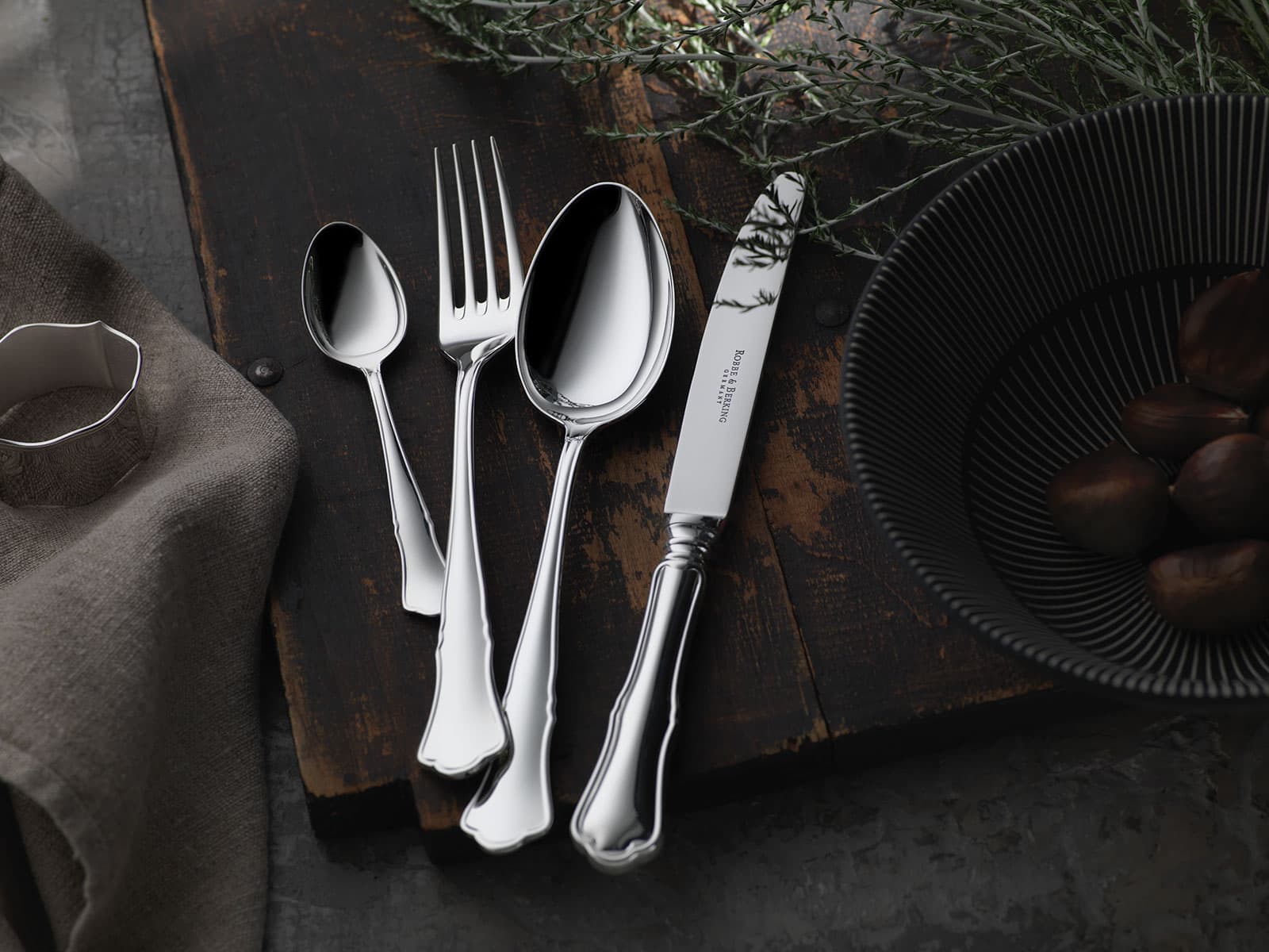 Robbe & Berking Alt-Chippendale Kuchengabel 925Silber