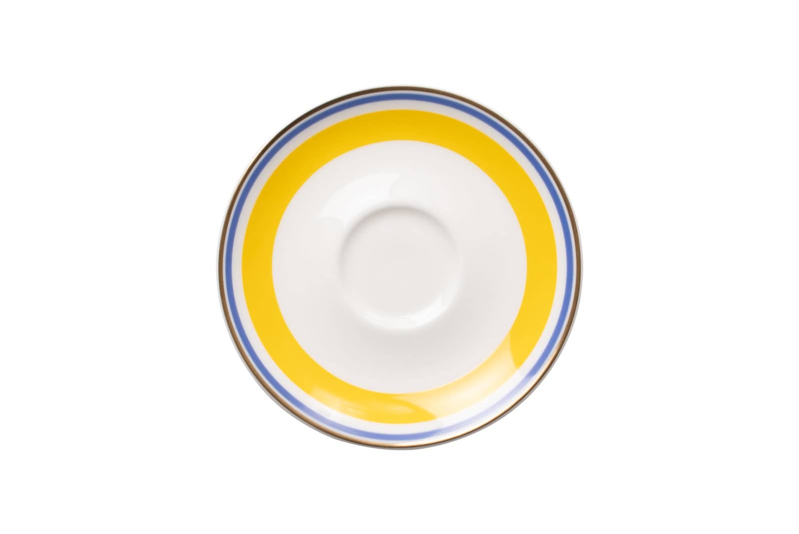 DIe Espresso-Untertasse gelb/blau der Dibbern Serie Capri