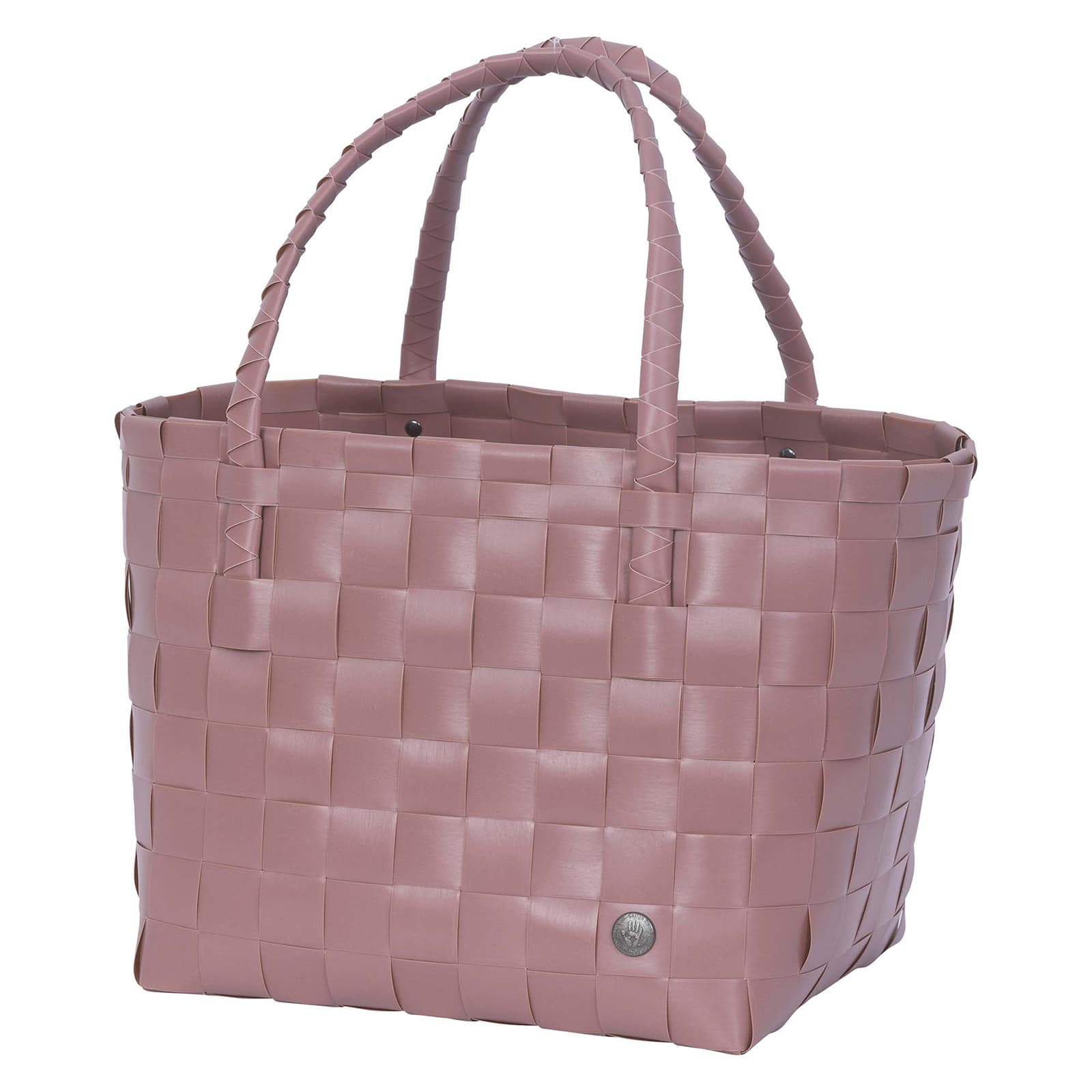 Der Paris Shopper in rustic pink ist ein Einkaufskorb geflochten aus recyceltem Kunststoff in Altrosa.