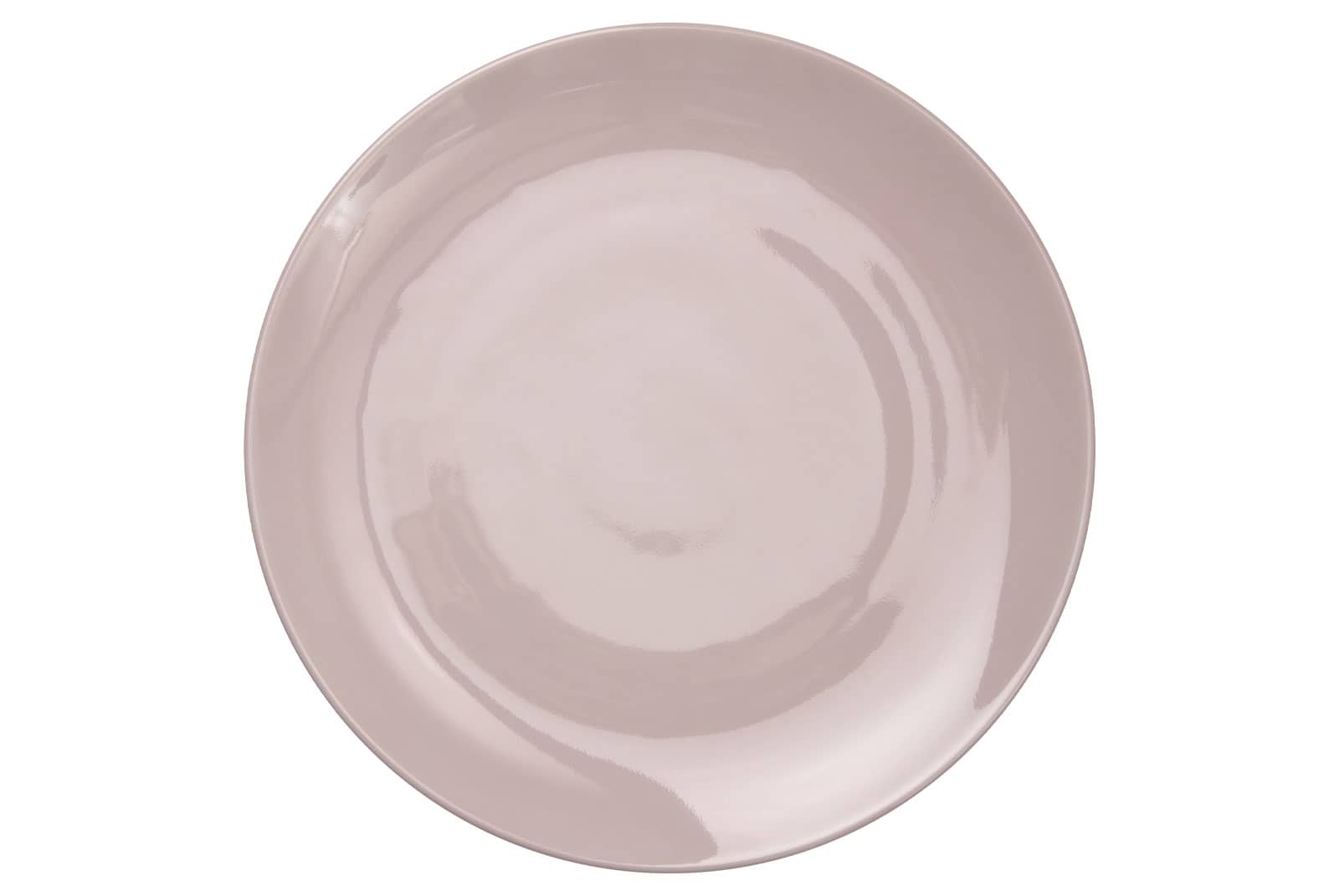 Der Dibbern One Color puder Speiseteller ist ein großer Porzellanteller mit rosafarbener Glasur.