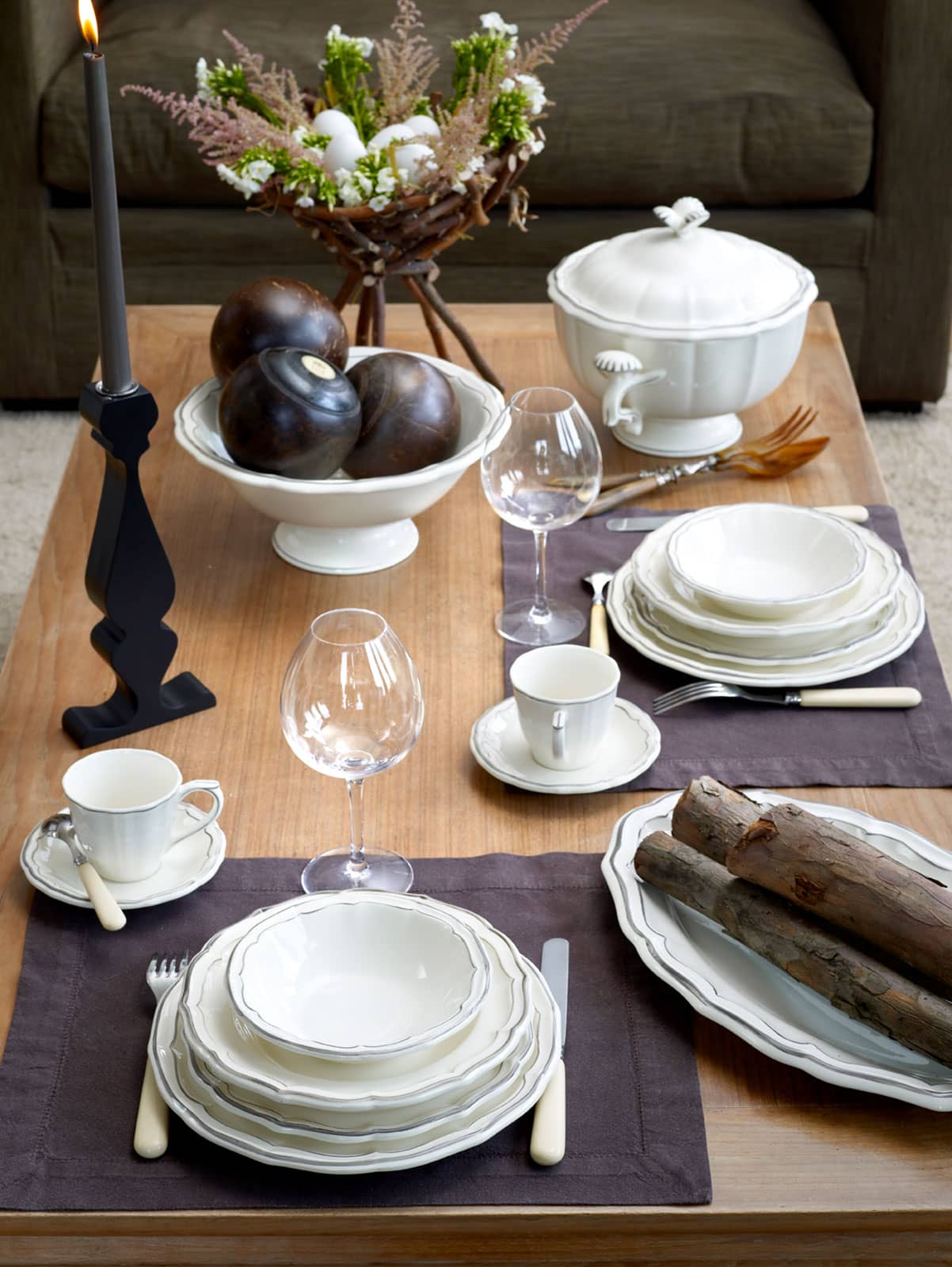 Gien Filet Taupe Tee-Untertasse US