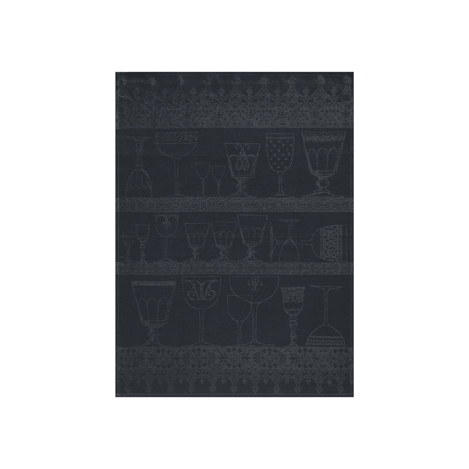 Le Jacquard Francais Cristal Gläsertuch 60x80cm Leinen onyx