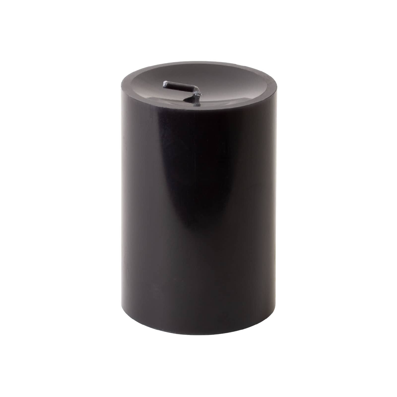 Die Stumpenkerze 8x12cm schwarz von Engels Kerzen hat eine nachtschwarze Farbe.