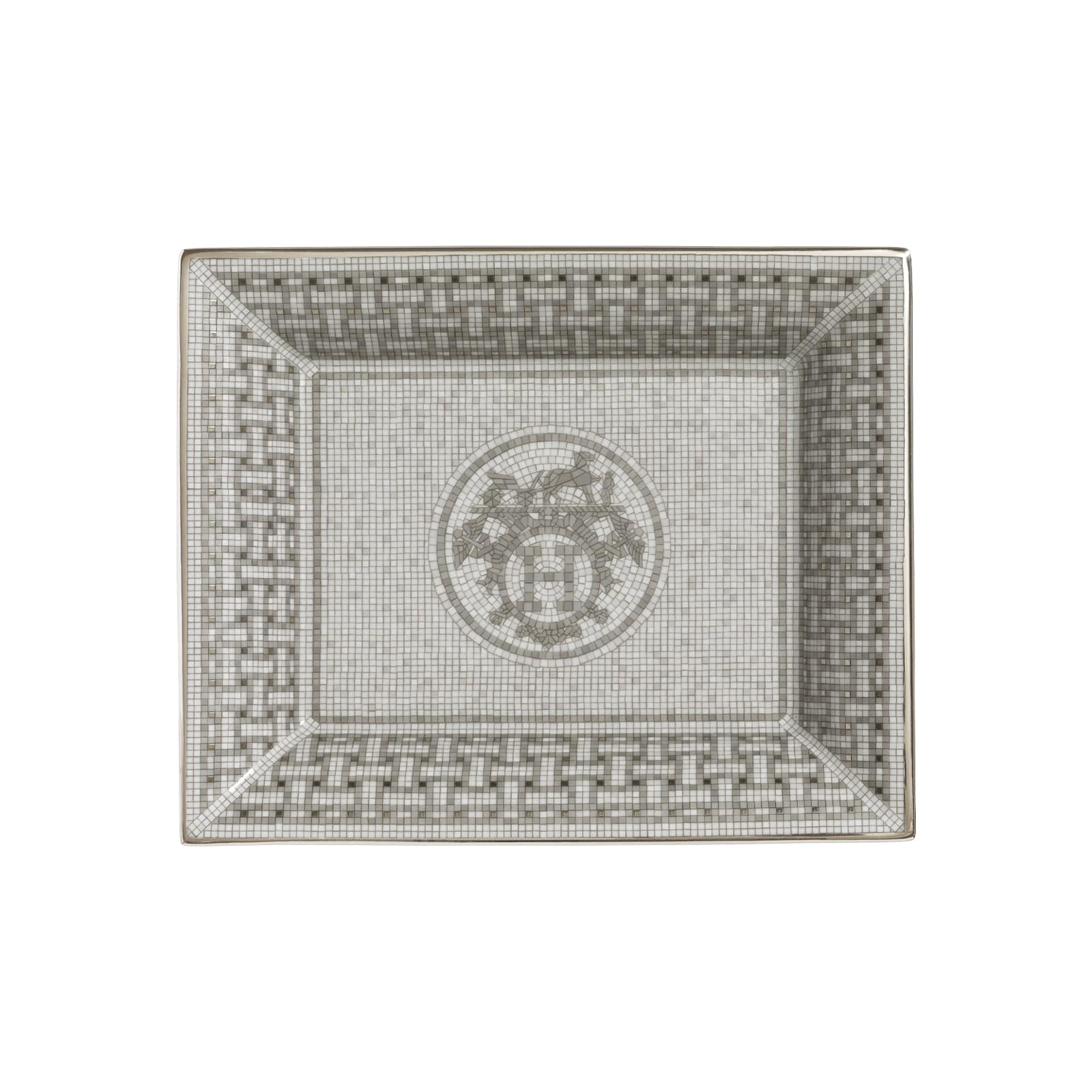 HERMÈS Paris Mosaïque au 24 Platin Vide-Poche 21x17cm
