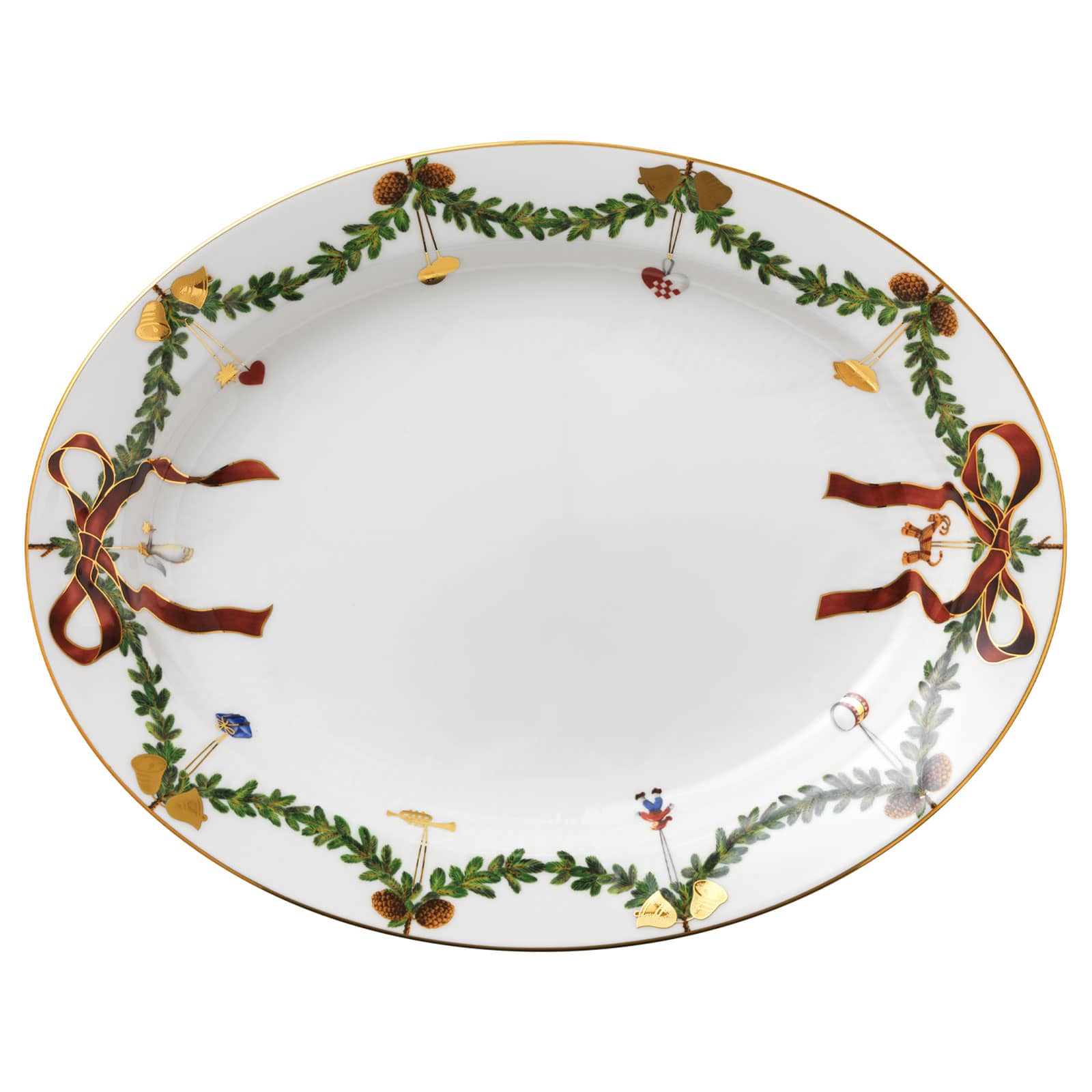 Royal Copenhagen Star Fluted Christmas Platte oval 37cm 2503375