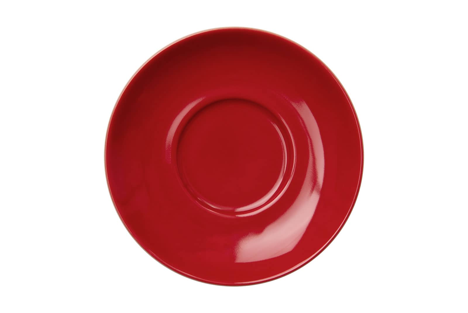 Die Solid Color rot Cappuccino-Untertasse von Dibbern ist feuerwehrrot.