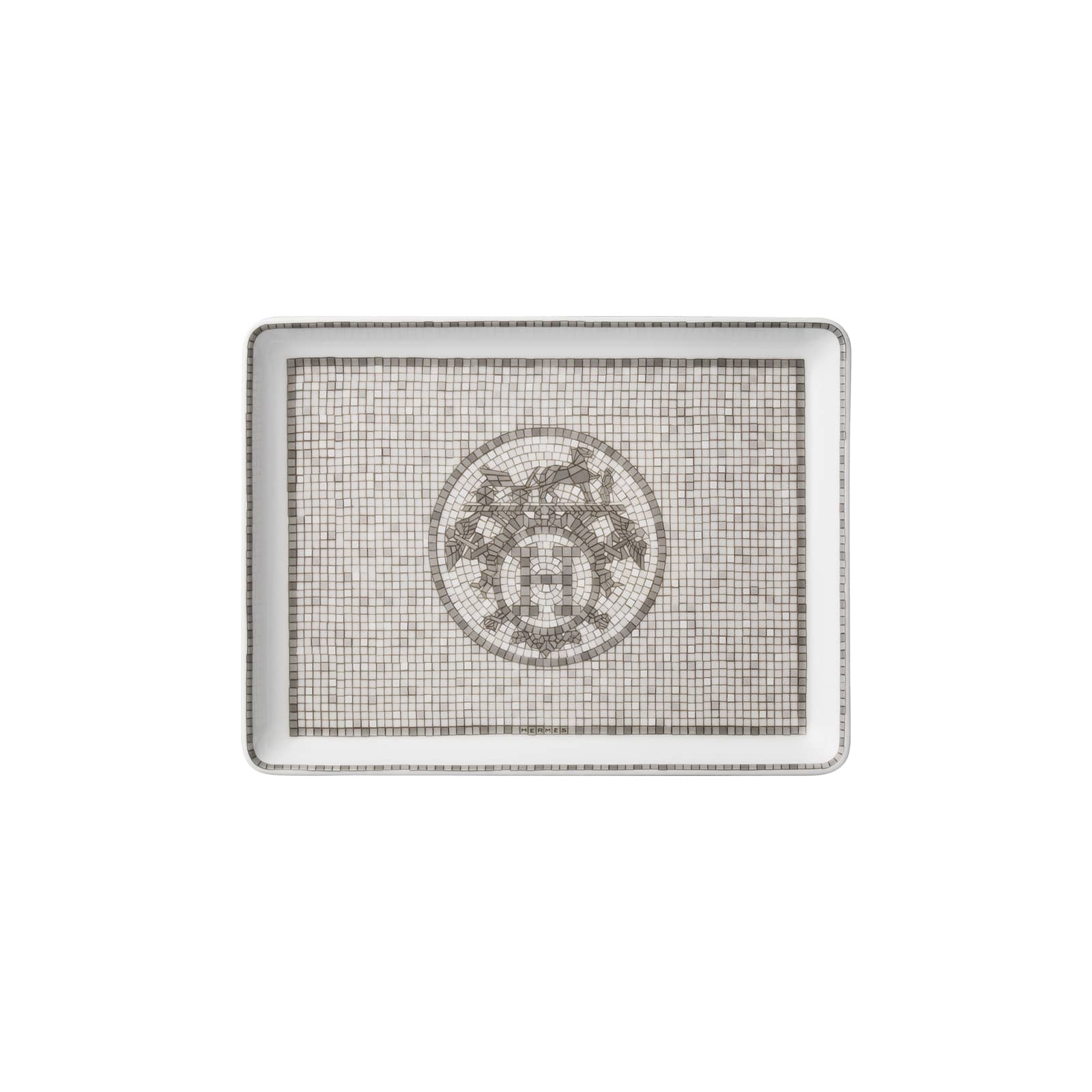 HERMÈS Paris Mosaïque au 24 Platin Sushiplatte 16x12cm