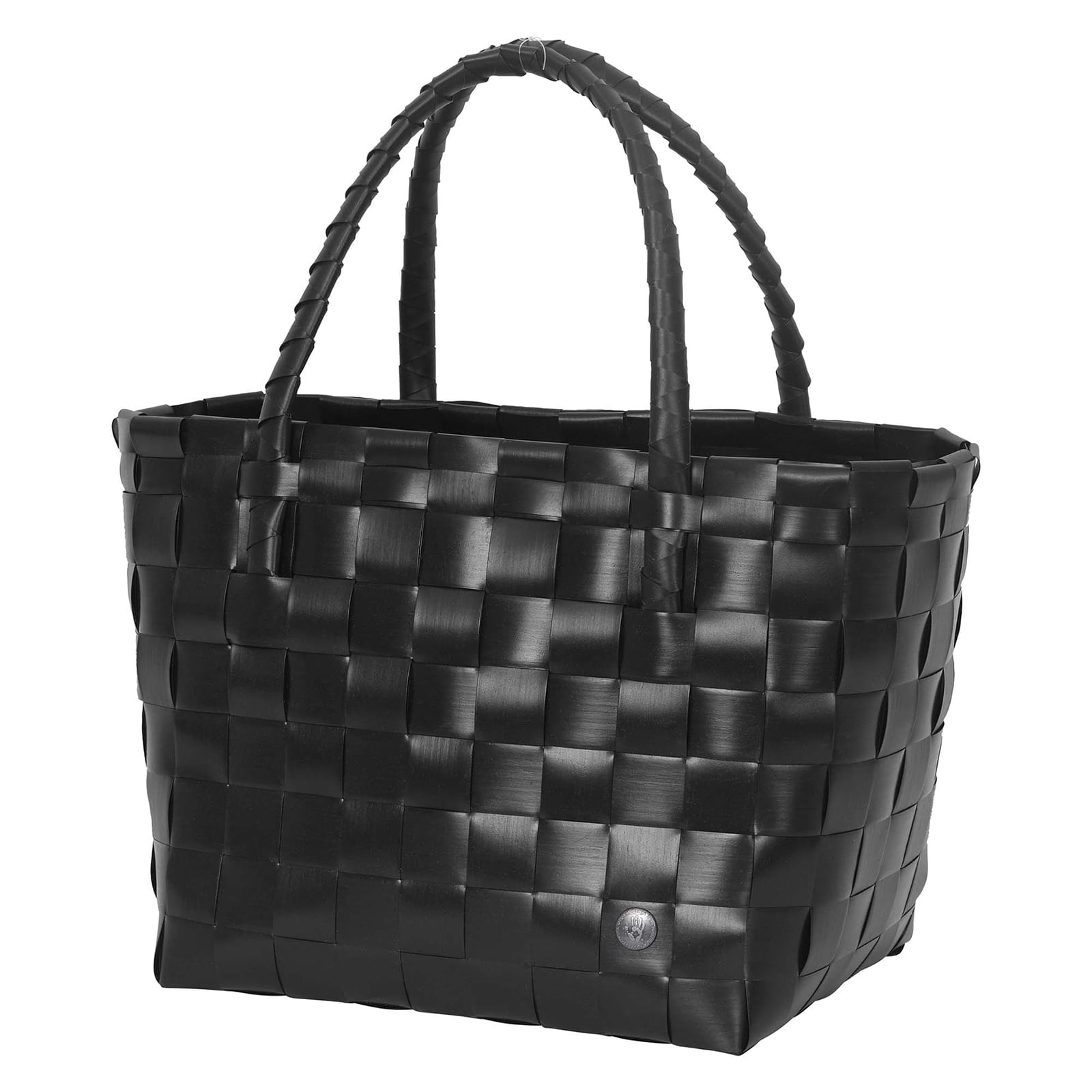 Der Paris Shopper in black ist ein Einkaufskorb geflochten aus recyceltem Kunststoff in einem schwarzen Farbton.