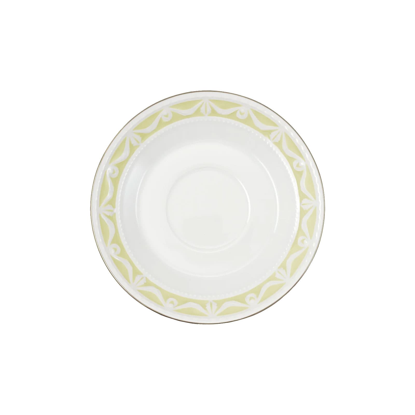 KPM -  Berlin Kurland Espresso-Untertasse 12,5cm zitronengelb/gold