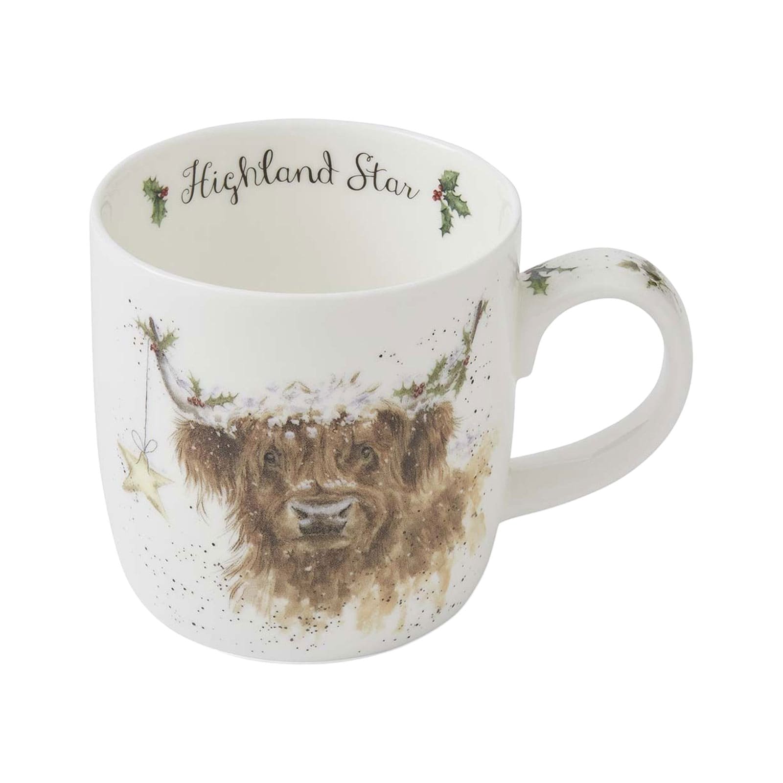 Royal Worcester Wrendale Designs Becher Highland Star / Kuh 0,31ltr. (Christmas Collection)