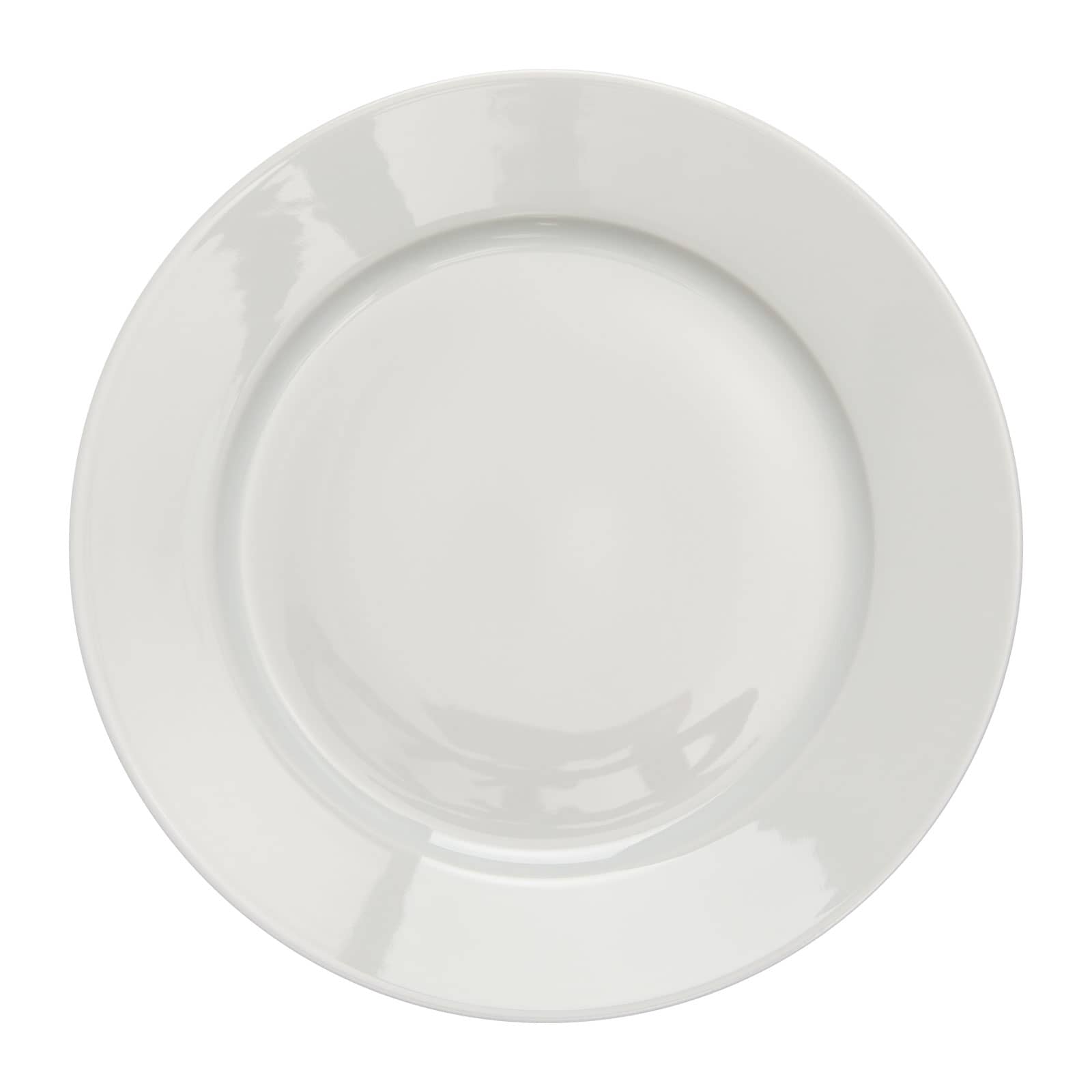 Der Limoges weiß Speiseteller von WEITZ ist ein einfacher weißer Porzellanteller mit Fahne.