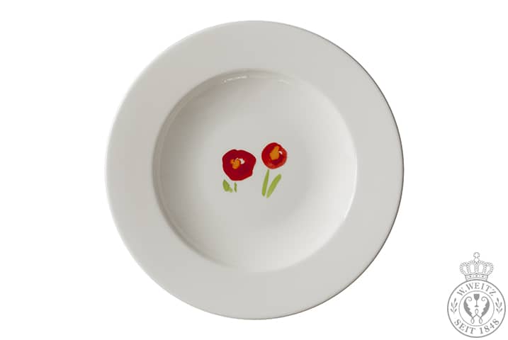 Dibbern Impression Mohn Rot Suppenteller 23cm