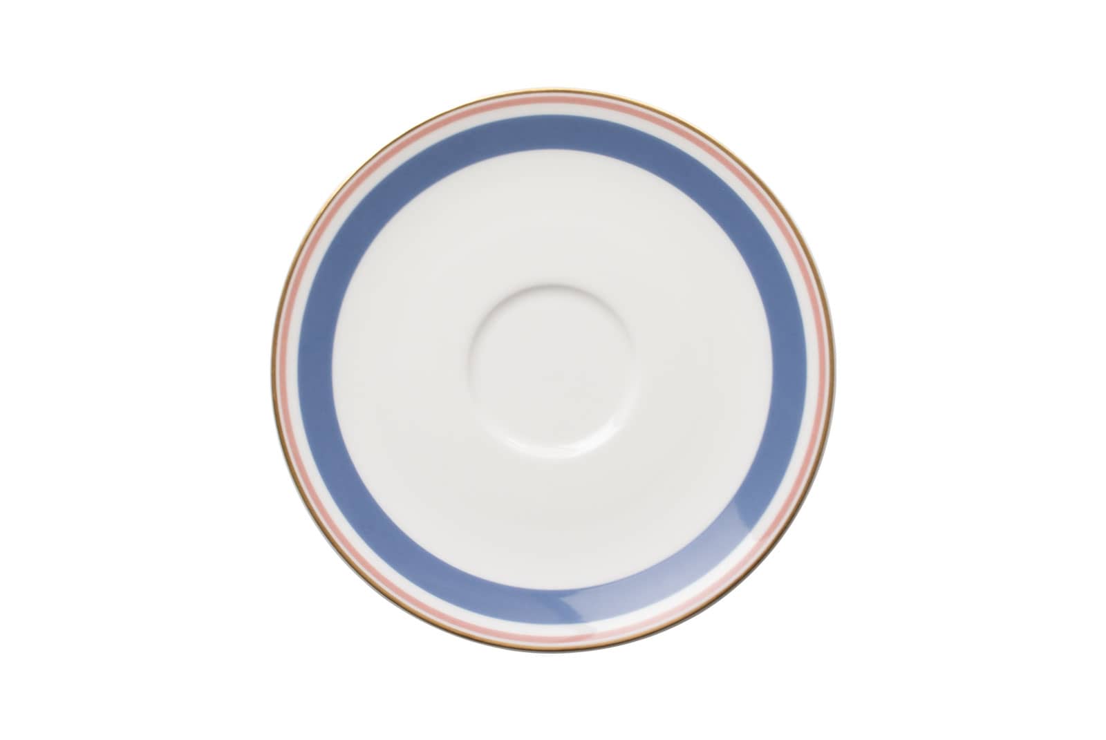 Die Kaffee-Untertasse blau/rosé der Dibbern Serie Capri