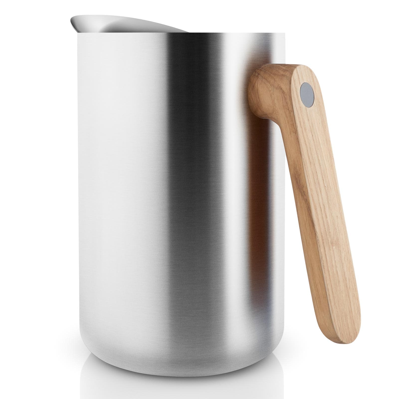 Die Nordic Kitchen Isolierkanne in Edelstahloptik vor weißem Hintergrund.