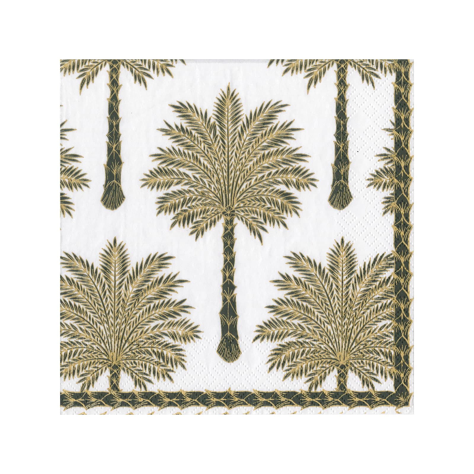 Caspari Lunchservietten Black Grand Palms