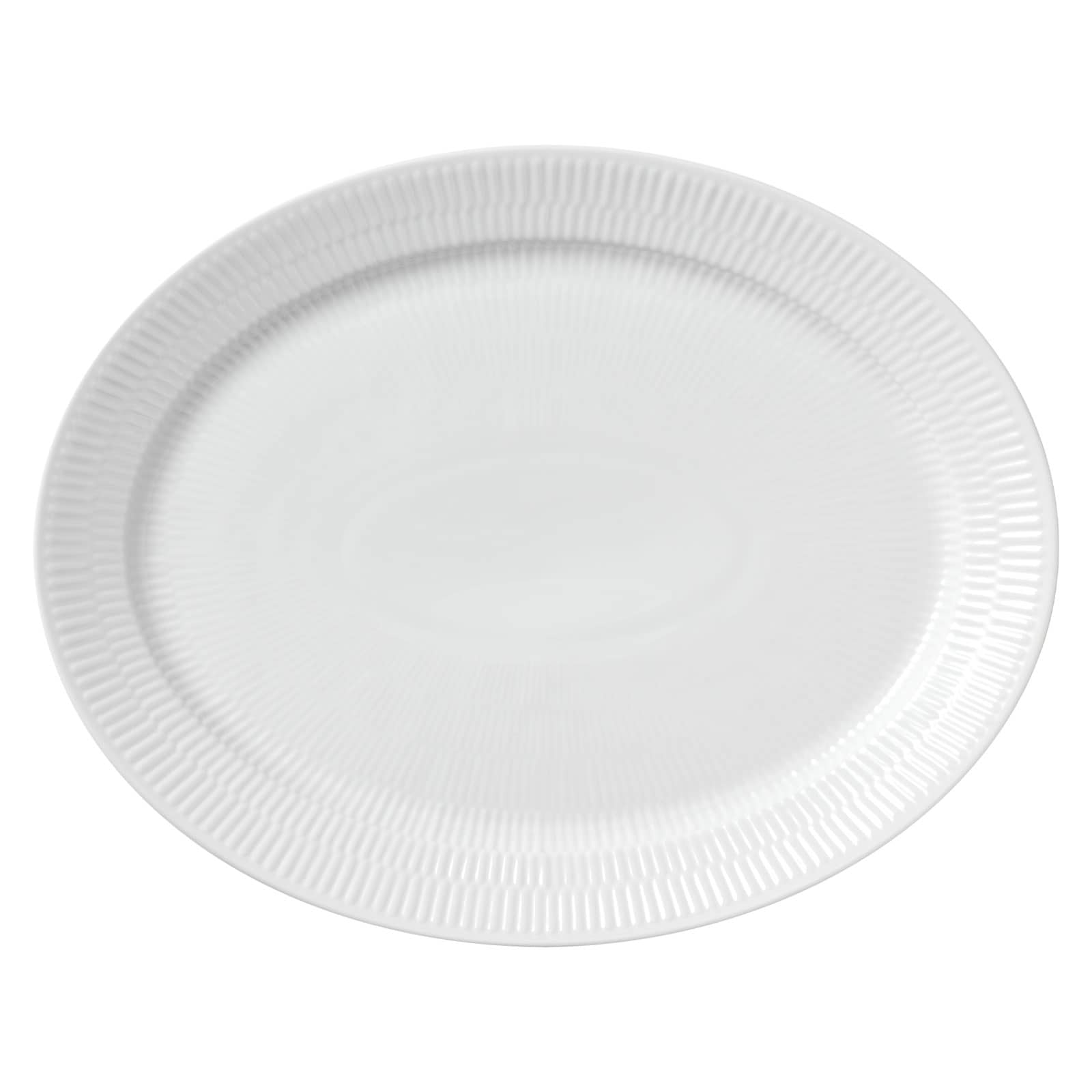 Royal Copenhagen Weiß Gerippt Platte oval 34cm 2408633