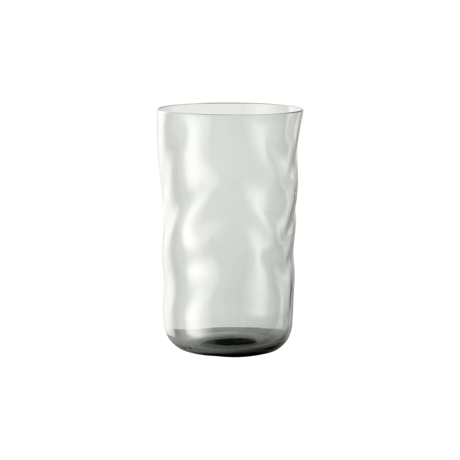 Das Swirl Longdrinkglas in Mist von Paveau ist ein hohes rauchgraues Wasserglas.