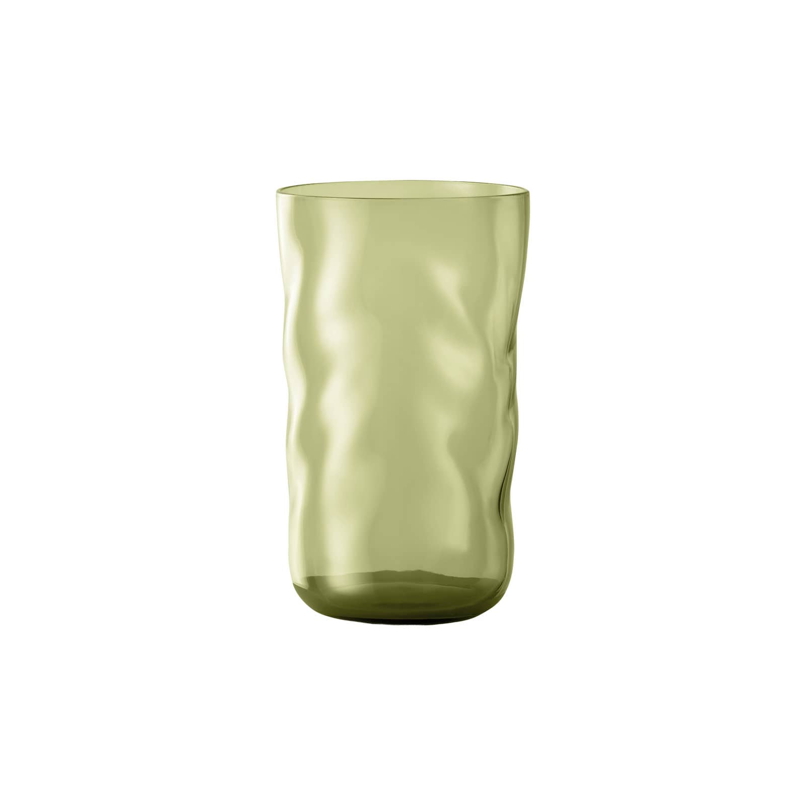 Das Swirl Longdrinkglas in Moss von Paveau ist ein hohes, grünes Wasserglas.