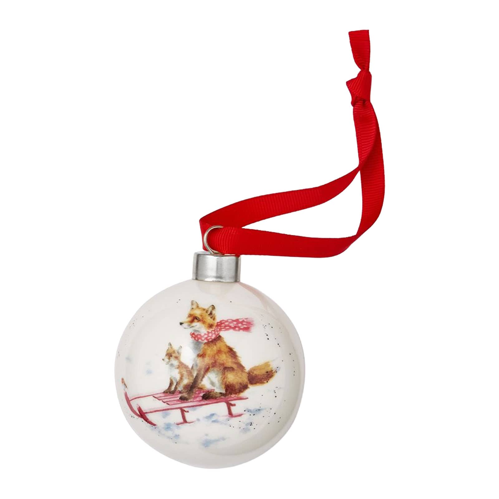 Royal Worcester Wrendale Designs Weihnachtskugel Sleigh Ride