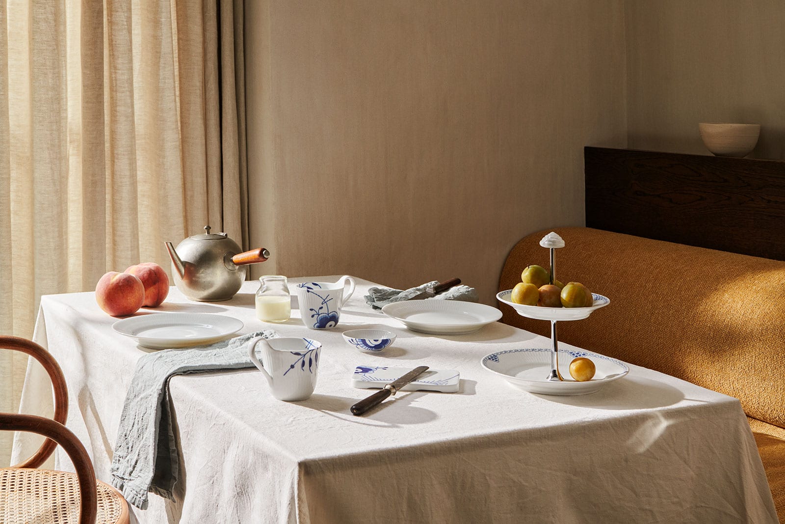 Royal Copenhagen Weiß Gerippt Speiseteller 25cm