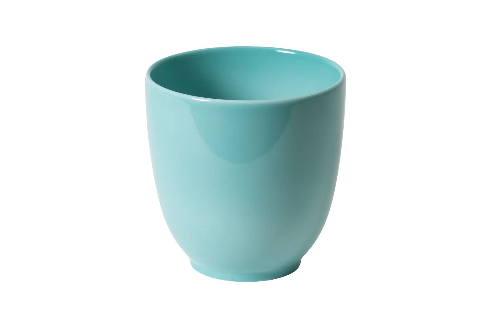 Der Dibbern One Color türkis Becher ist ein henkelloser Porzellanbecher mit türkisfarbener Glasur.