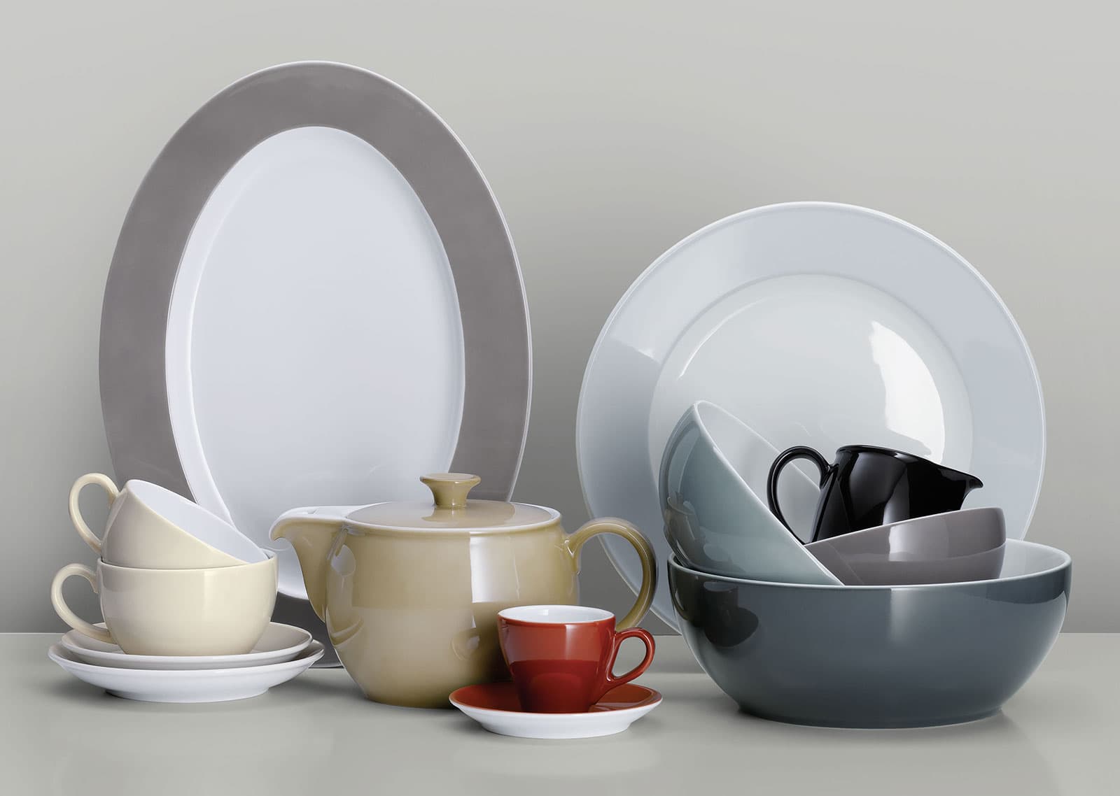 Dibbern Solid Color umbra Zuckerdose