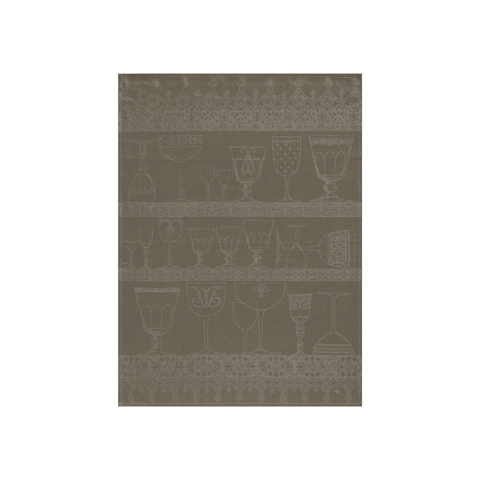 Le Jacquard Francais Cristal Gläsertuch 60x80cm Leinen poivregris