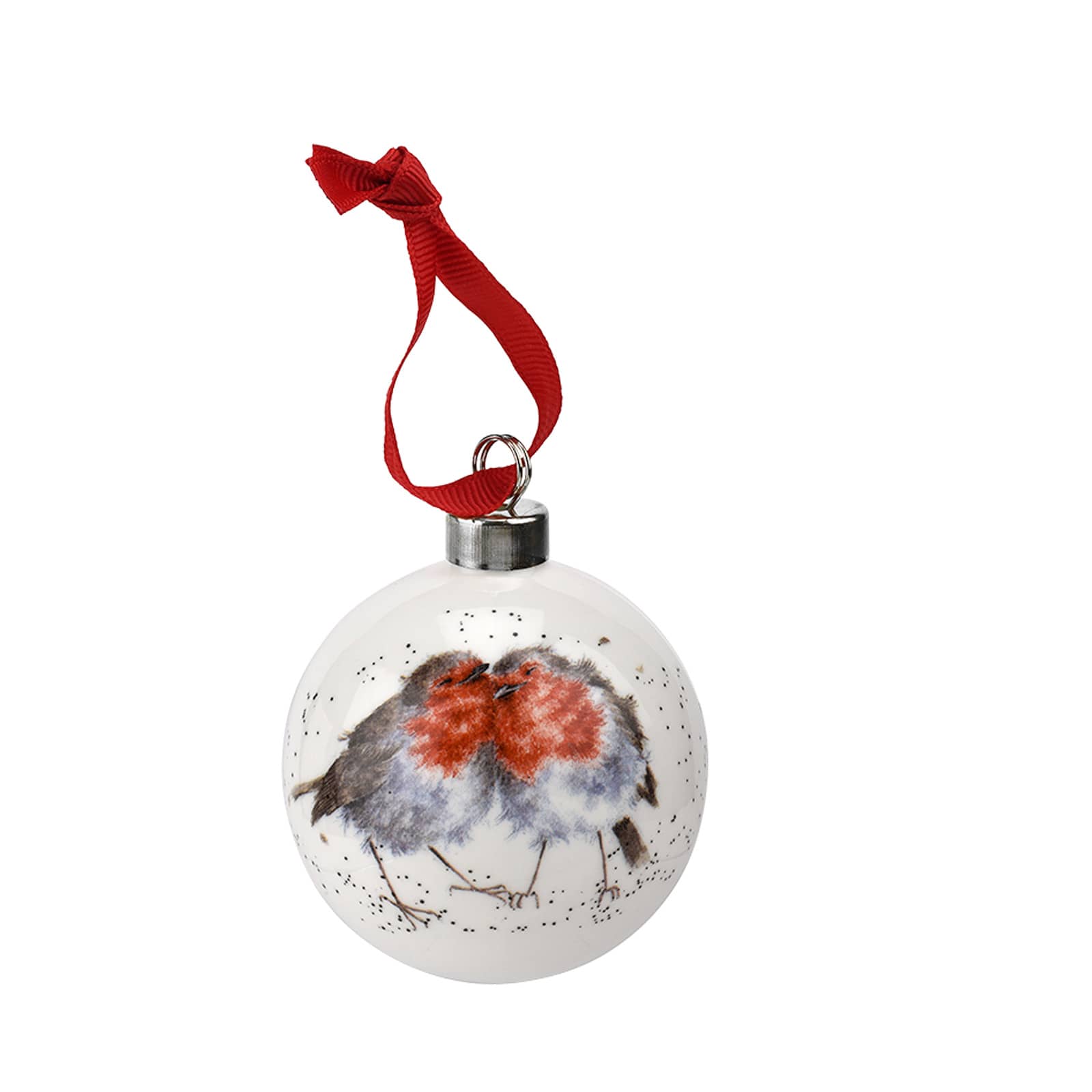 Royal Worcester Wrendale Designs Weihnachtskugel Snuggled up Together like Two Birds of a Feather