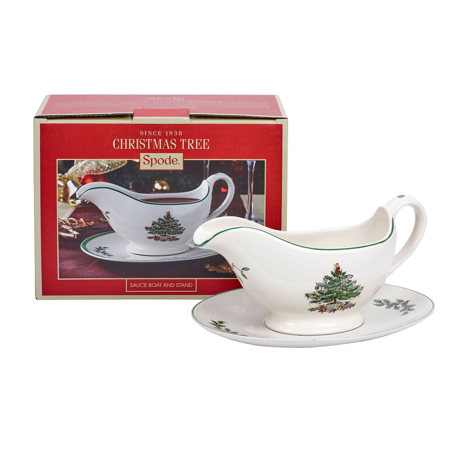 Spode Christmas Tree Sauciere mit Unterteller 0,31ltr.