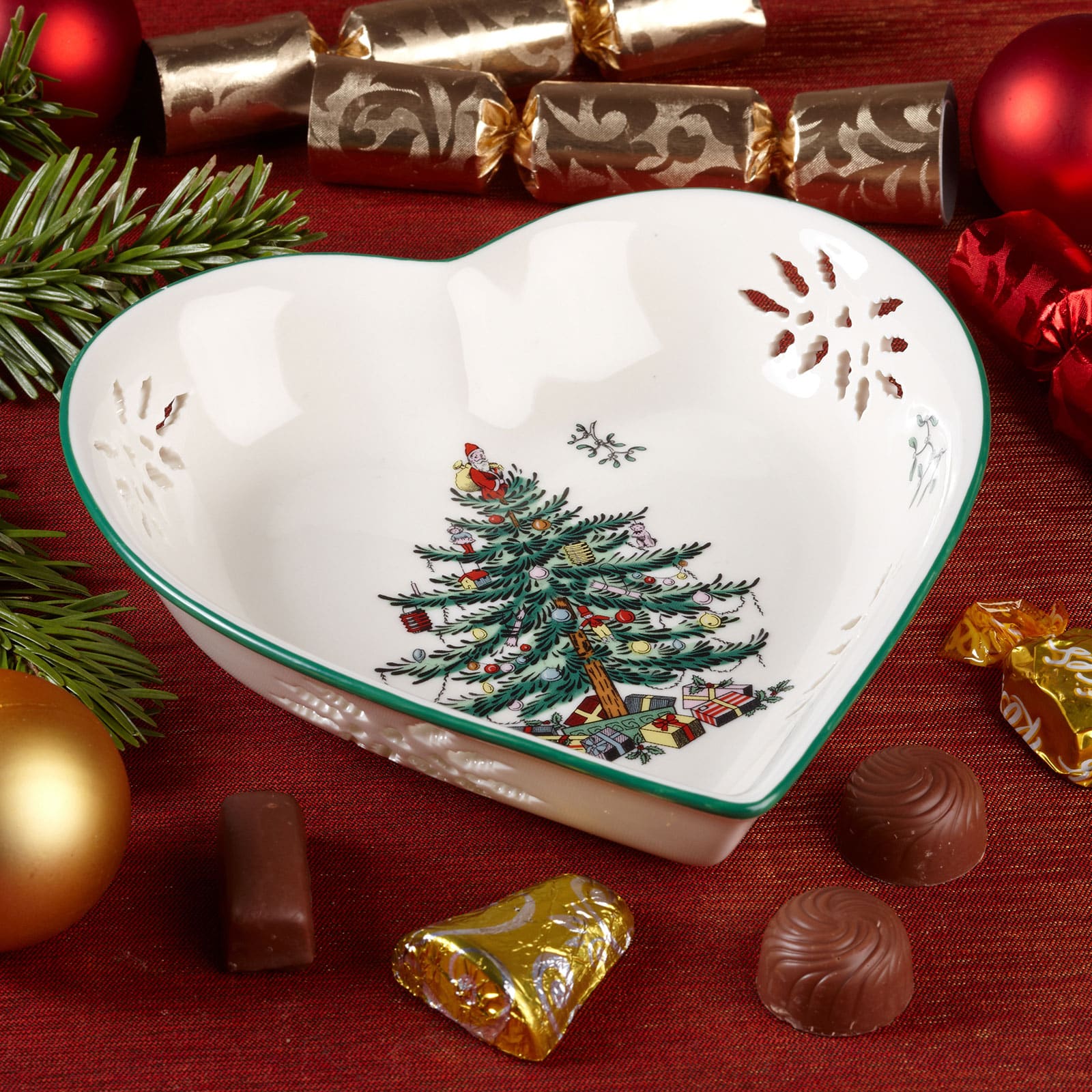 Spode Christmas Tree Herzschale durchbrochen 18cm