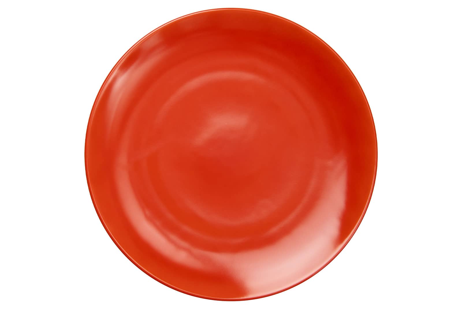 Der Dibbern One Color koralle Speiseteller ist ein großer Porzellanteller mit knallroter Glasur.