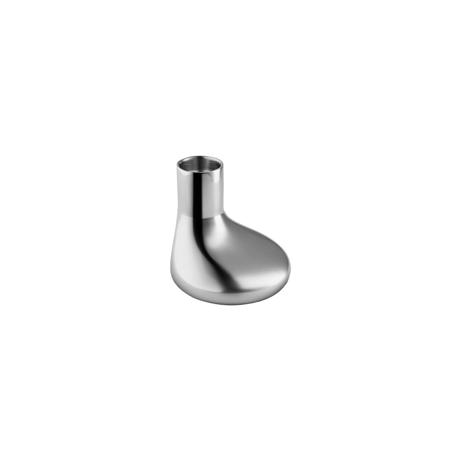 Der Mellow Kerzenhalter 8cm von Eva Solo besteht aus hochglanzpoliertem Edelstahl und hat eine plumpe Form.