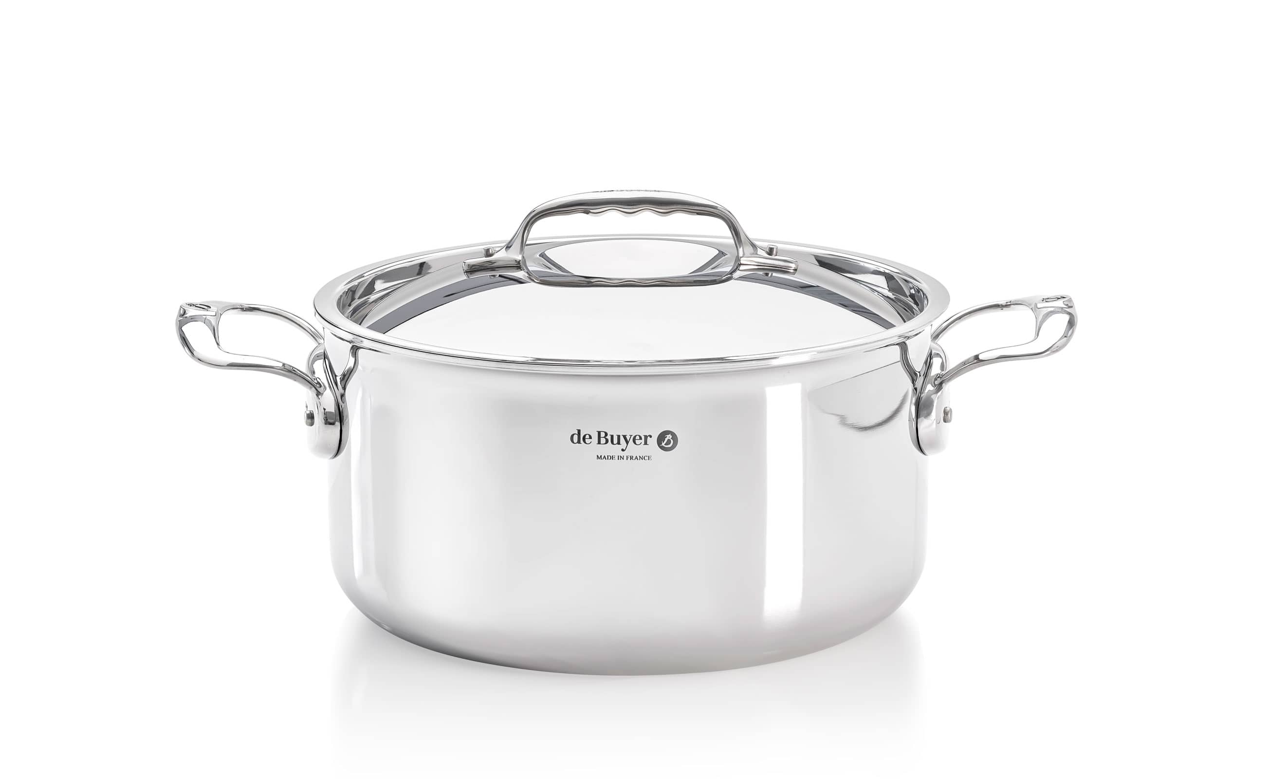 de Buyer Affinity Bratentopf mit Deckel 24cm Edelstahl