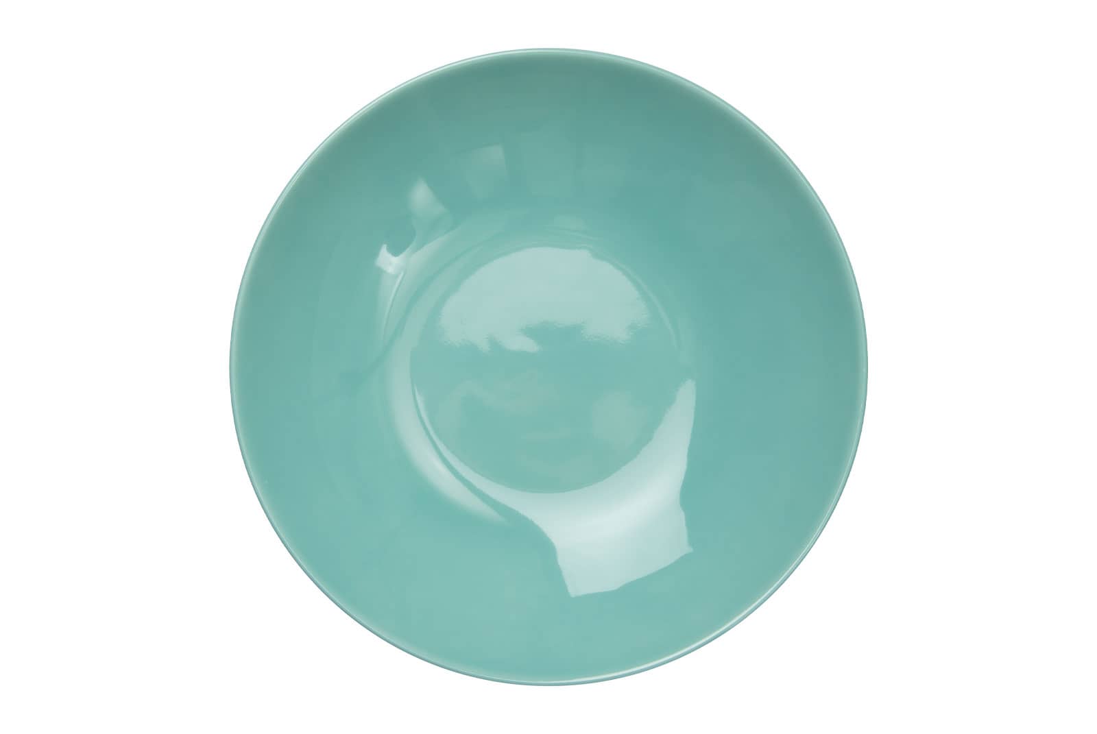 Der Dibbern One Color türkis Suppenteller ist ein tiefer Porzellanteller mit türkisfarbener Glasur.