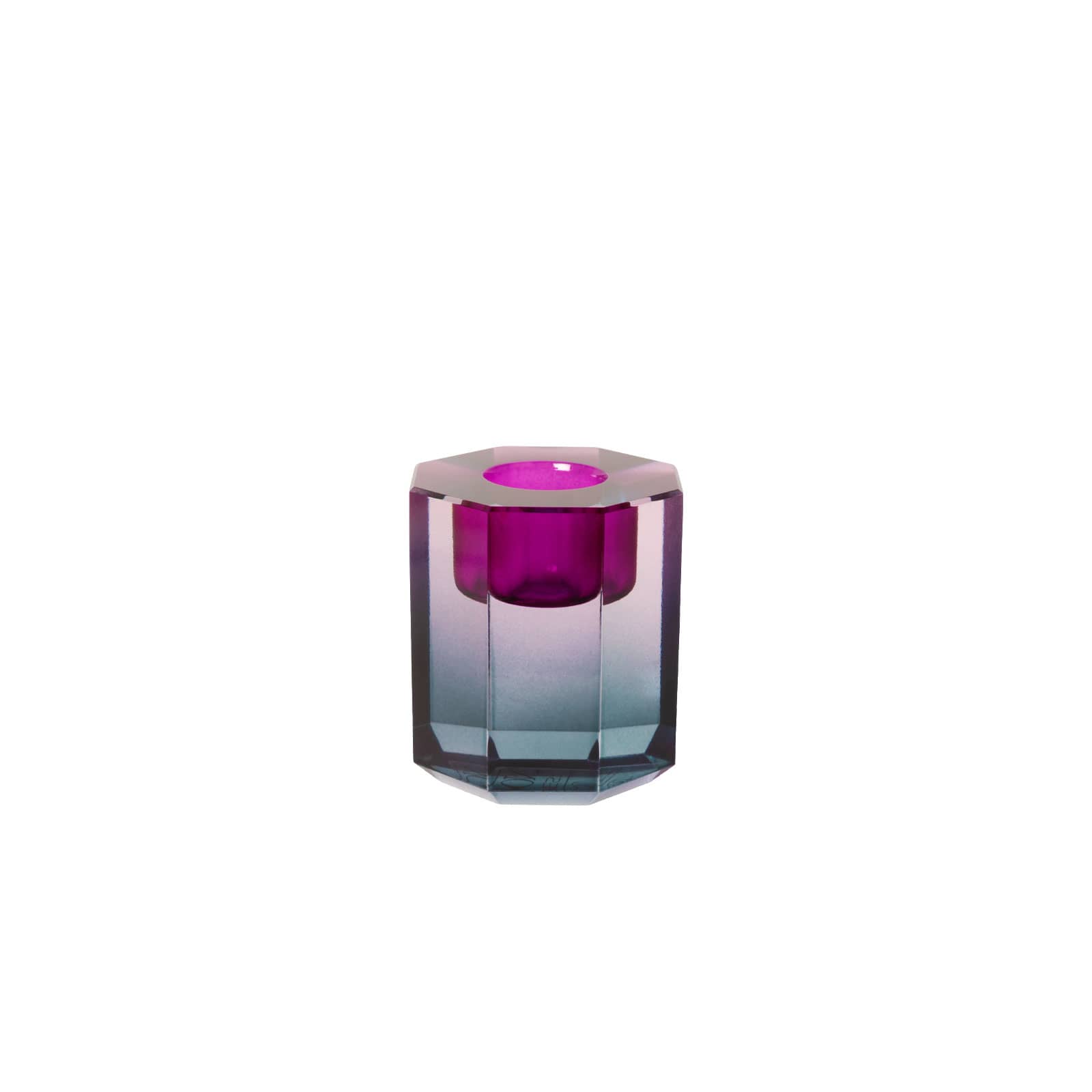 C'est Bon Kerzenhalter Kristall petrol ombre 6x5cm
