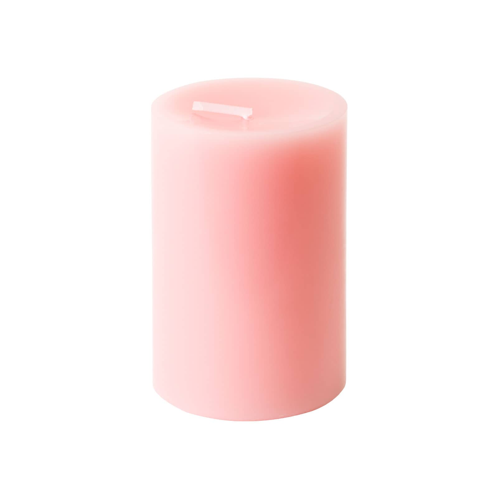 Die Stumpenkerze 8x12cm kirschblüte von Engels Kerzen hat eine pastellrosane Farbe.