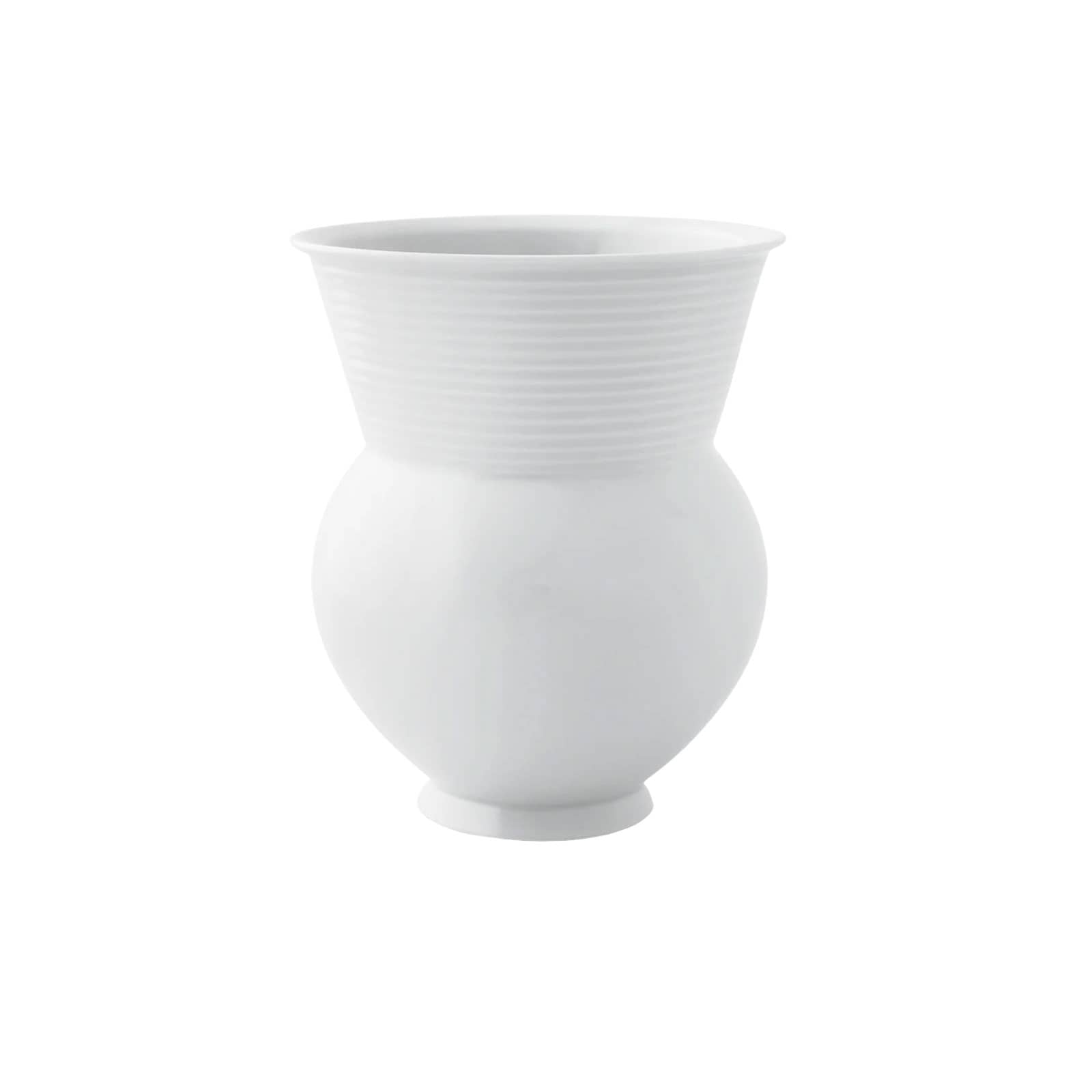 KPM -  Berlin Vase Halle 20cm mit gerilltem Hals weiß