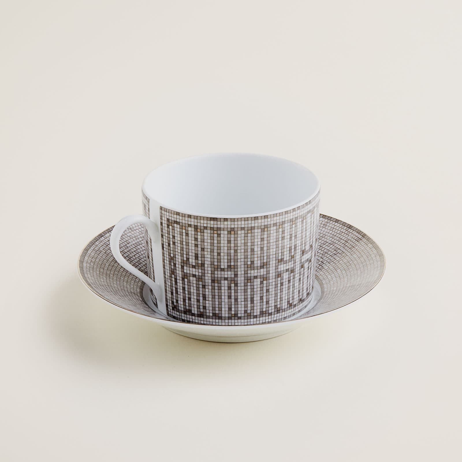 HERMÈS Paris Mosaïque au 24 Platin Frühstückstasse m. U. 0,34ltr.