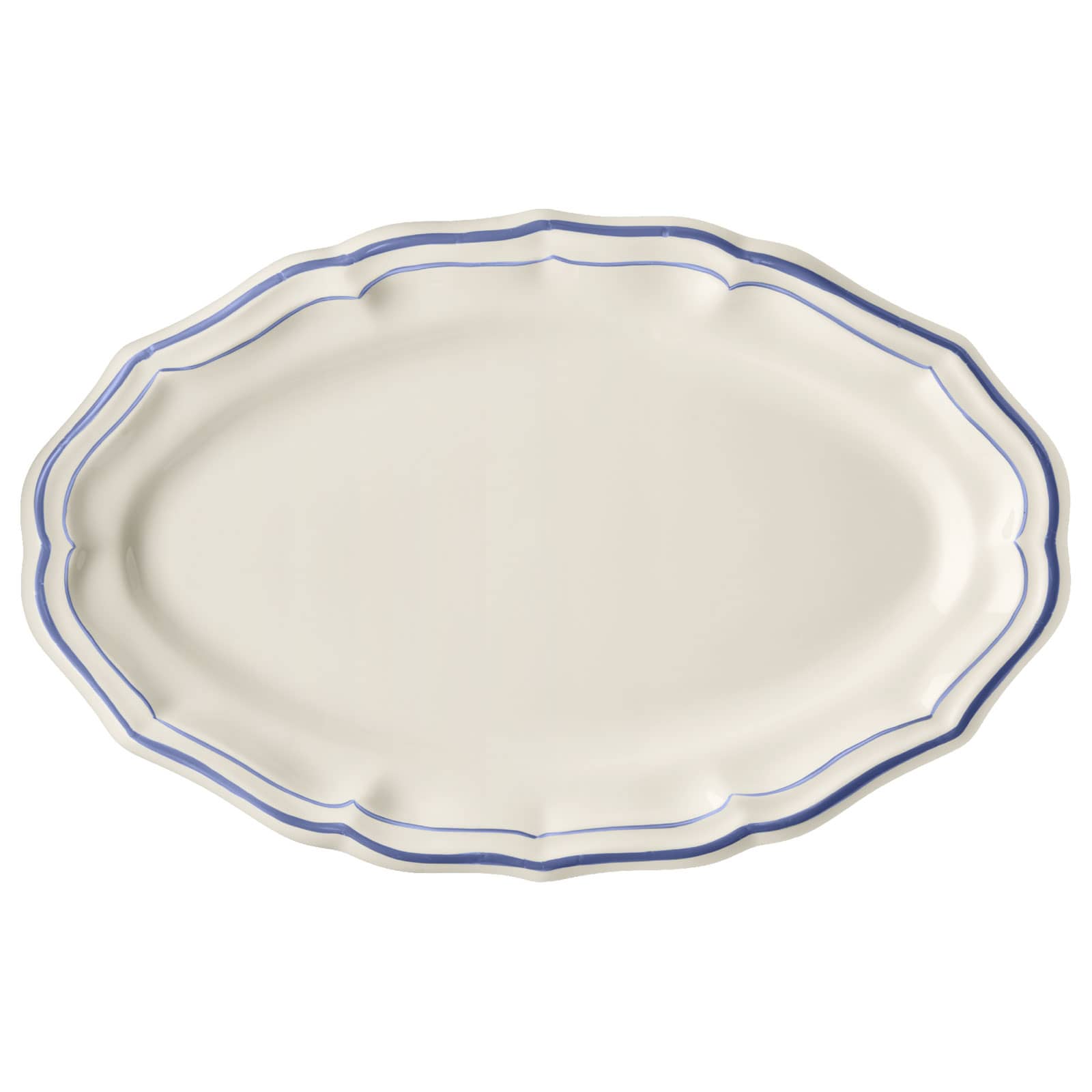 Gien Filet Bleu Platte oval 41cm