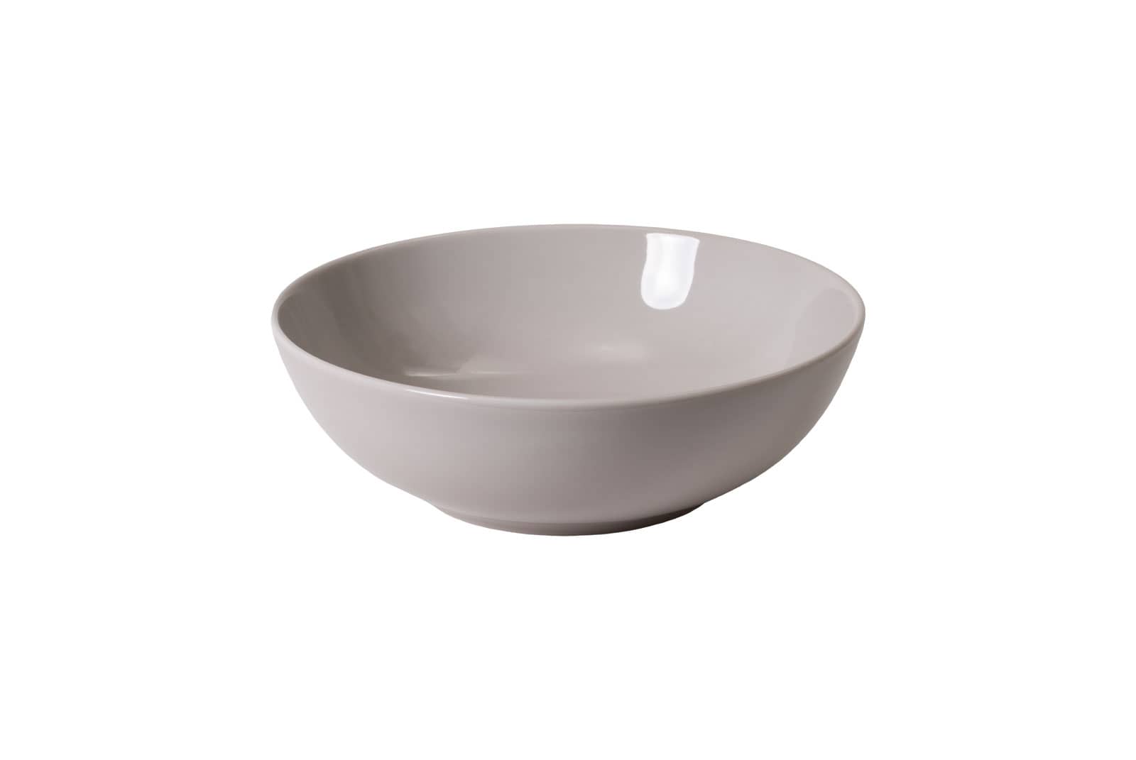 Die Dibberl One Color pearl ist eine Porzellanschale mit taupefarbener Glasur.